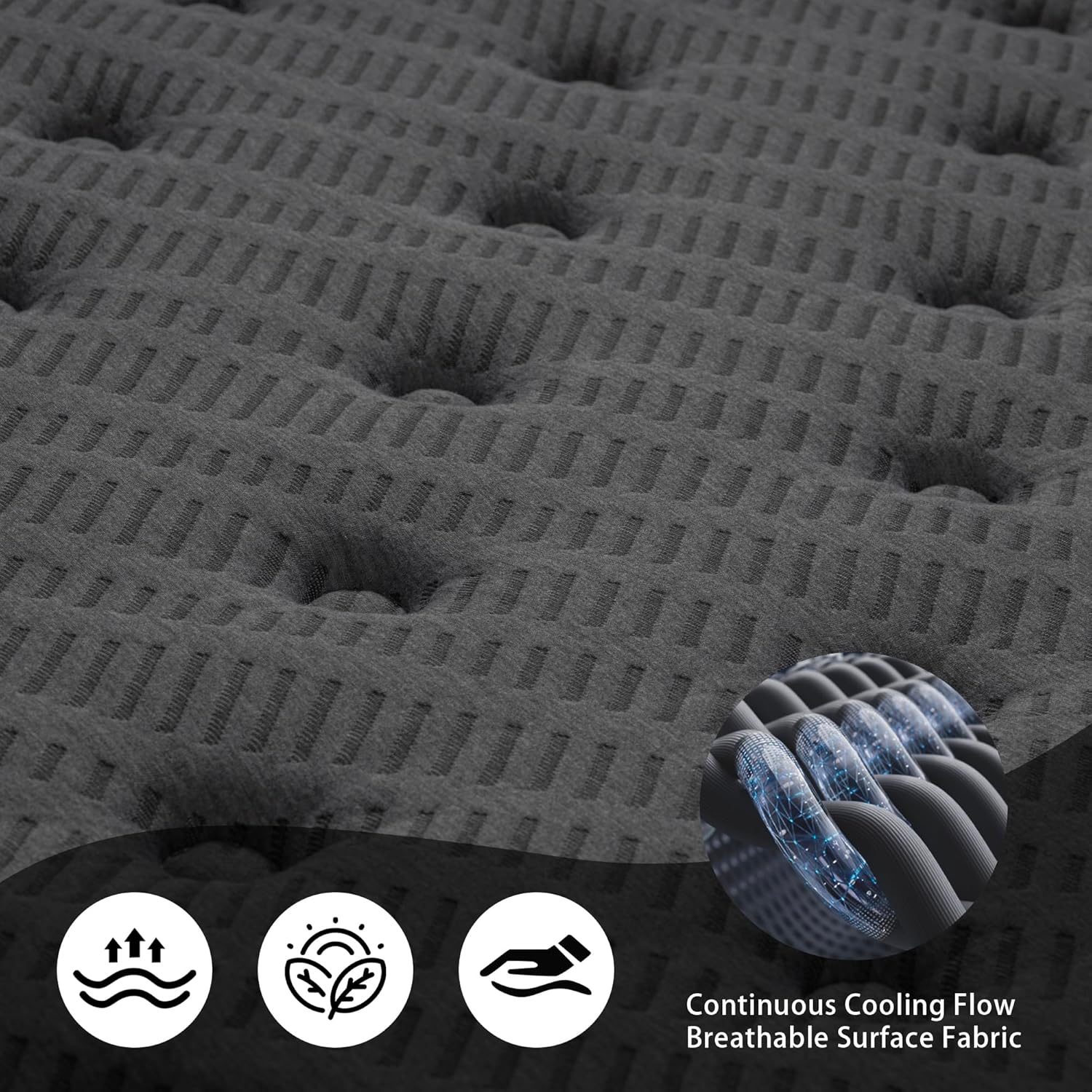 12″ Queen Hybrid Mattress – Balanced Support & Comfort, Cooling Breathable Foam + Pocket Coils, Motion Isolation, Reinforced Edges, CertiPUR-US, Fiberglass-Free, Mattress in a Box
