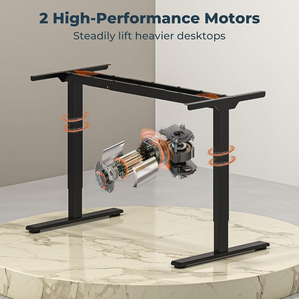 Dual Motor Standing Desk, Large Stand Up Desks, 79x31 Inches Electric Sit Stand Desk, 4 Memory Preset Adjustable Height Home Office Desk (Black)