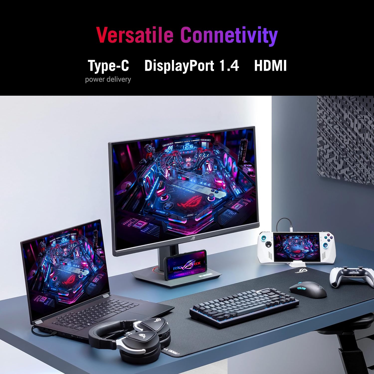 ASUS ROG Strix 27” 4K HDR400 USB-C Gaming Monitor(XG27UCS)–UHD (3840 x 2160)  160Hz  1ms  Fast IPS 130% sRGB Extreme Low Motion Blur Sync  G-Sync Compatible  DisplayWidget  Tripod socket  3yr warranty