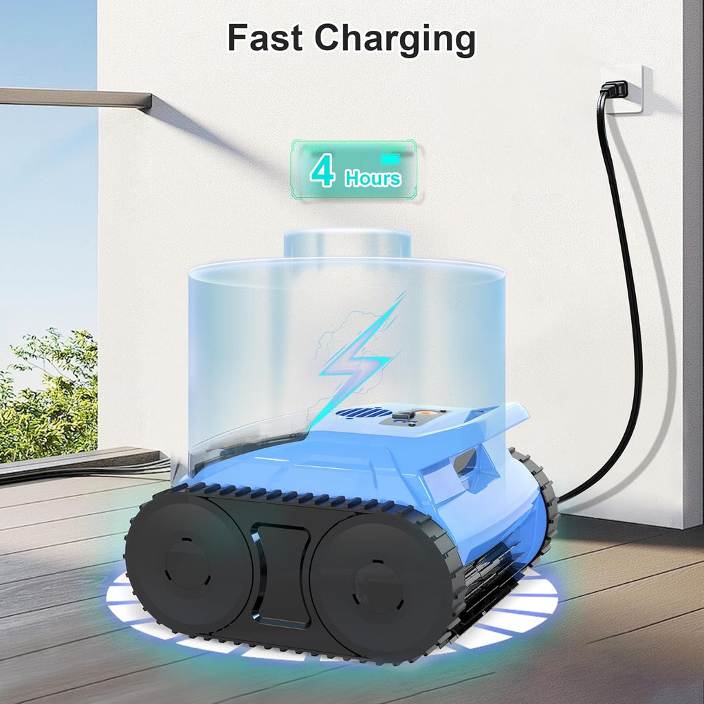 (2026 Upgrade) Pool Vacuum for Inground Pools  Robotic Pool Cleaner  Wall Climbing Pool Cleaner  Cleans Pool Floors  Drain & Walls & Waterline  Cleaning Up to 2100 Sq.ft  180 Min