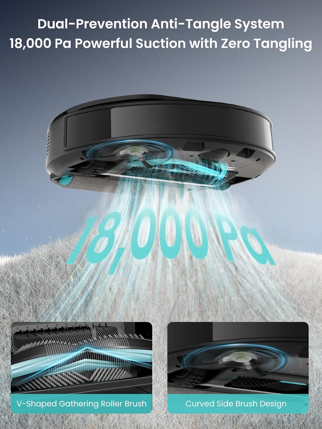 Lefant LiDAR Robot Vacuum and Mop, 18000Pa Suction, PSD 2.0 Smart Obstacle Avoidance, All-in-One Robot Vacuum 120 Day Self-Emptying, Auto Mop Washing, Drying&Refilling, Supports 2.4G/5G WiFi, M5 Pro