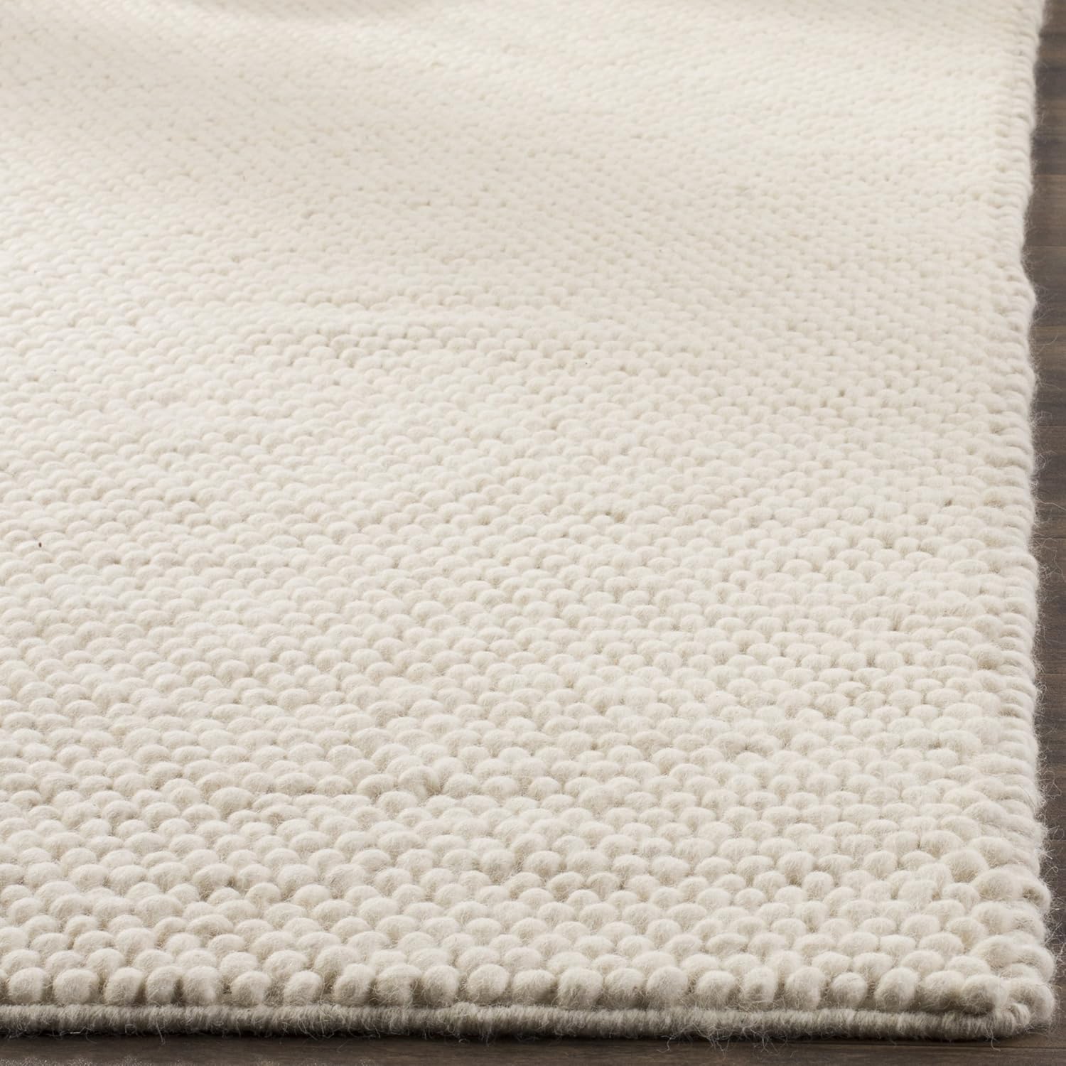 SAFAVIEH Natura Collection Area Rug - 12' Square, Ivory, Handmade Wool Blend, Textured Design, Ideal for Living Room, Bedroom, Dining Space (NAT620A)