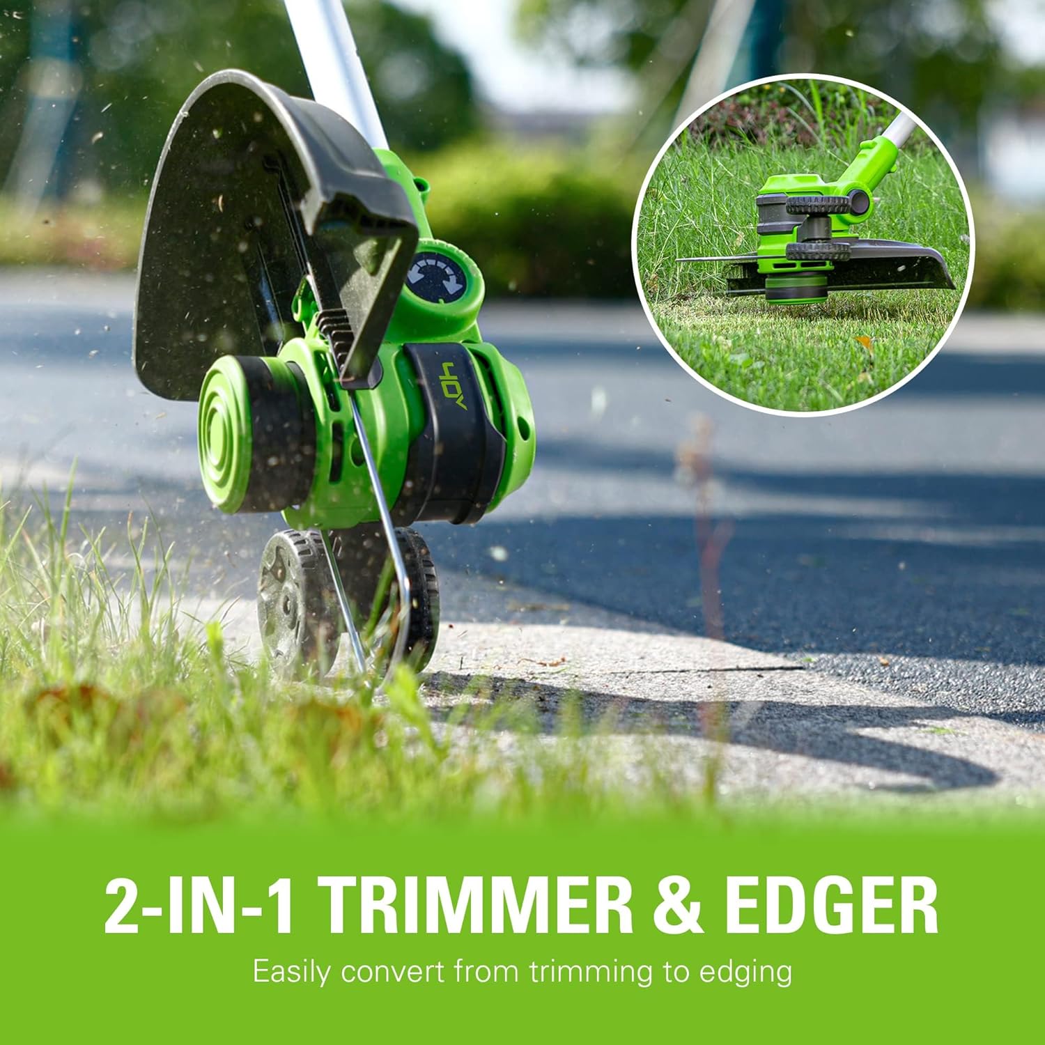 Greenworks 40V 20" Cordless Push Lawn Mower Bundle with Axial Leaf Blower(500 CFM / 120 MPH)  12" String Trimmer  5Ah + 2Ah Batteries & Chargers