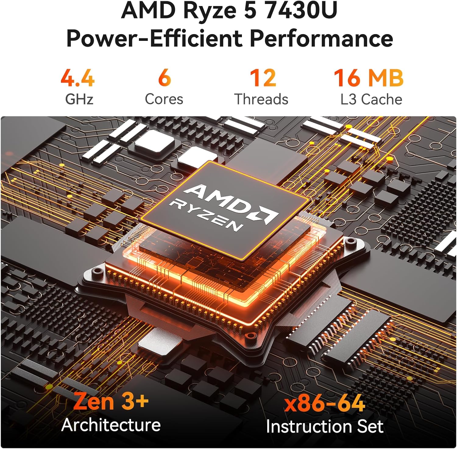 GEEKOM A5 Pro Mini PC (2026) with AMD Ryzen 5 7430U  16GB DDR4 RAM(Upgradable to 96GB  Not LPDDR)  512GB NVMe SSD  Windows 11 Pro Desktop Computer Support 4 Displays/8K/Wi-Fi 6/6xUSB  3-Year Coverage
