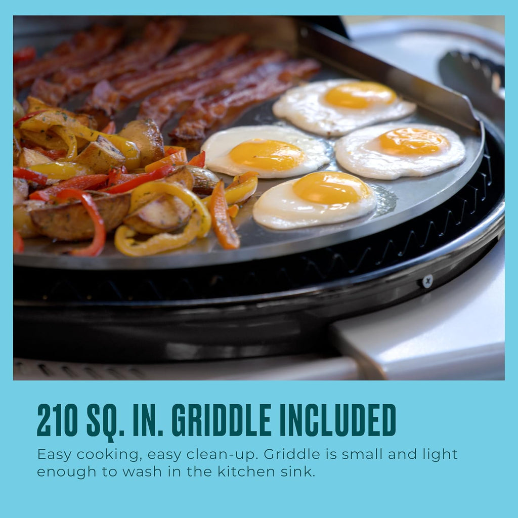 Charbroil 3-in-1 Dual Fuel Outdoor Bistro Pro Electric Grill & Griddle + Charcoal Mode BBQ  Black - 25302145