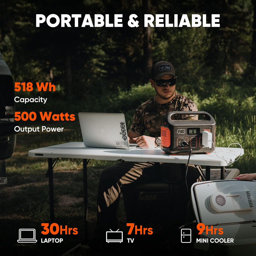 Jackery Portable Power Station Explorer 500  518Wh Outdoor Solar Generator Mobile Lithium Battery Pack with 110V/500W AC Outlet for Home Use  Emergency Backup Road Trip Camping (Solar Panel Optional)