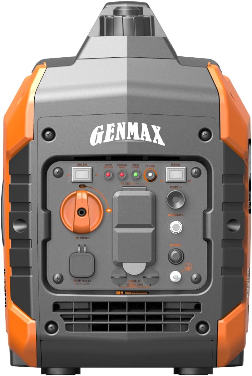 GENMAX Generator .EPA Compliant  Eco-Mode Feature  Ultra Lightweight for Backup Home Use & Camping