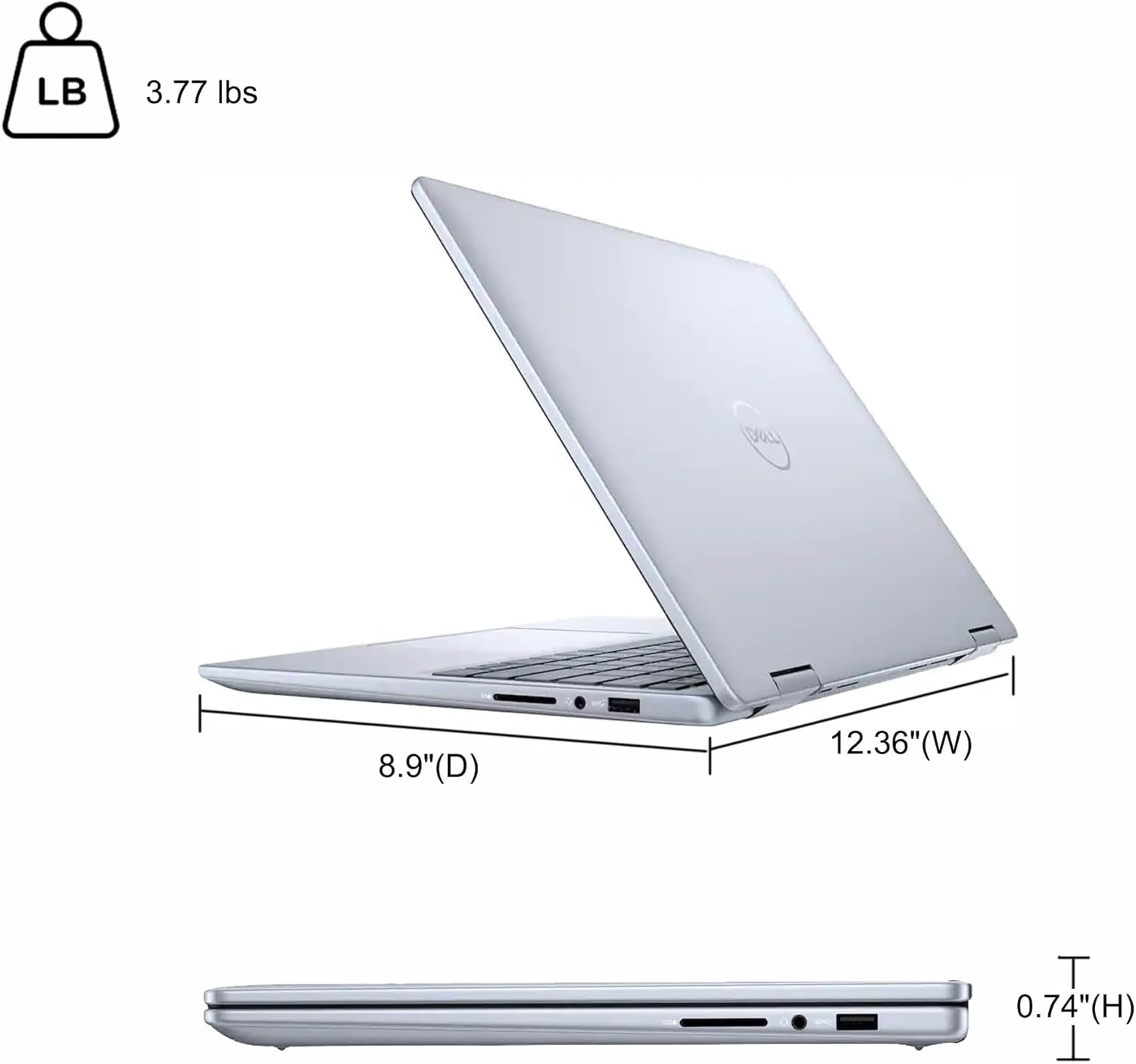 Dell Inspiron 14 7445 2-in-1 Laptop 14" WUXGA Comfortview Touchscreen AMD 6-core Ryzen 5 8640HS (>i7-1355U) 16GB RAM 512GB SSD Backlit for Creator Business Professional Work Win11 w/Copilot AI