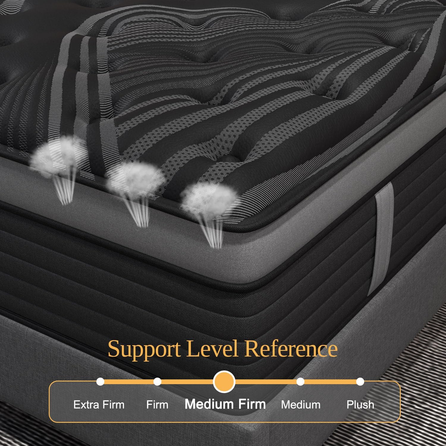 Queen Mattress, 12 Inch Hybrid Mattresses, Medium-Firm Feel with Pocket Springs & Cooling Gel Memory Foam, CertiPUR-US Certified for Enhanced Support, Cooling & Motion Isolation