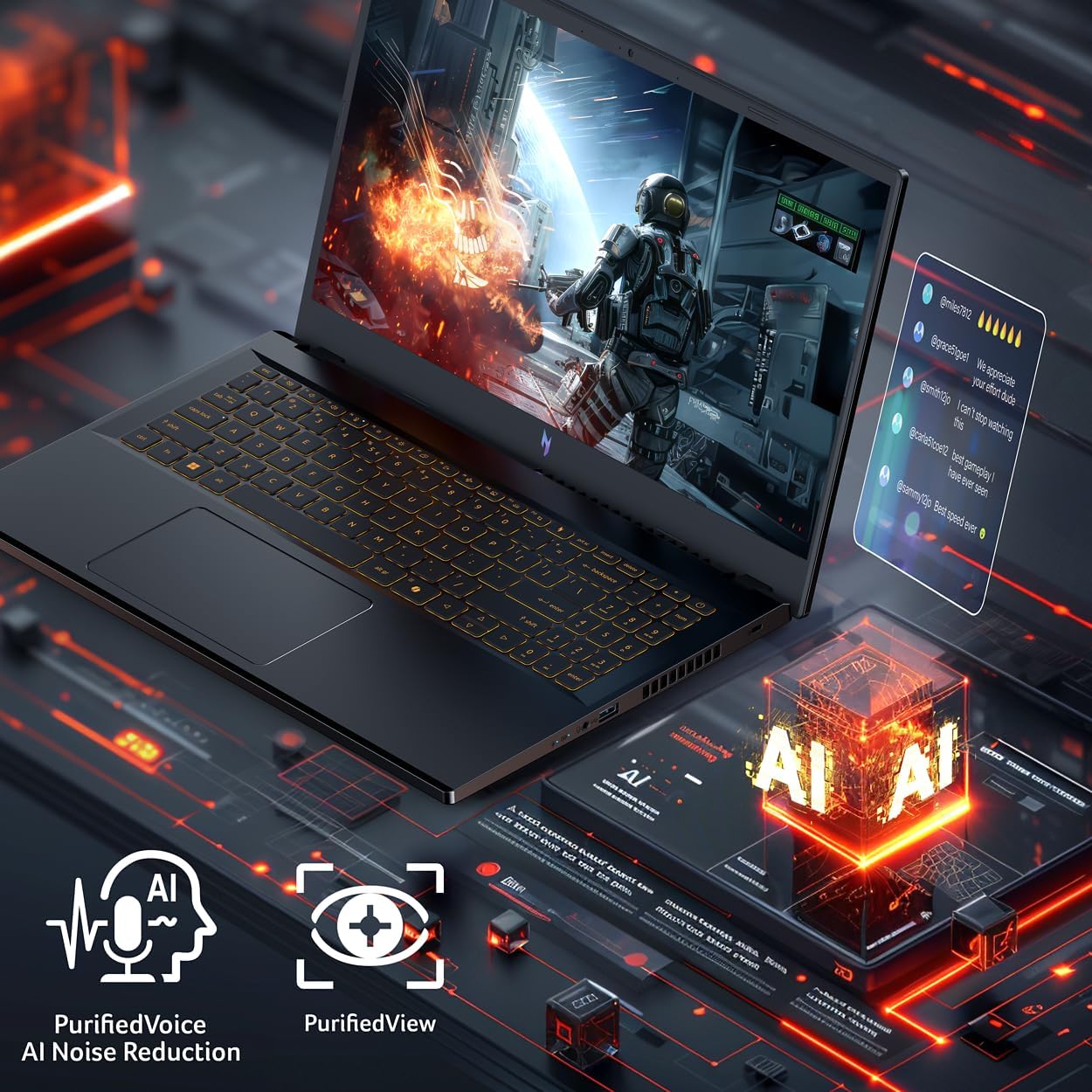 acer Nitro V Gaming Laptop | Intel Core i7-13620H Processor | NVIDIA GeForce RTX 4050 Laptop GPU | 15.6" FHD IPS 165Hz Display | 16GB DDR5 | 1TB Gen 4 SSD | Wi-Fi 6 | Backlit KB | ANV15-52-76NK