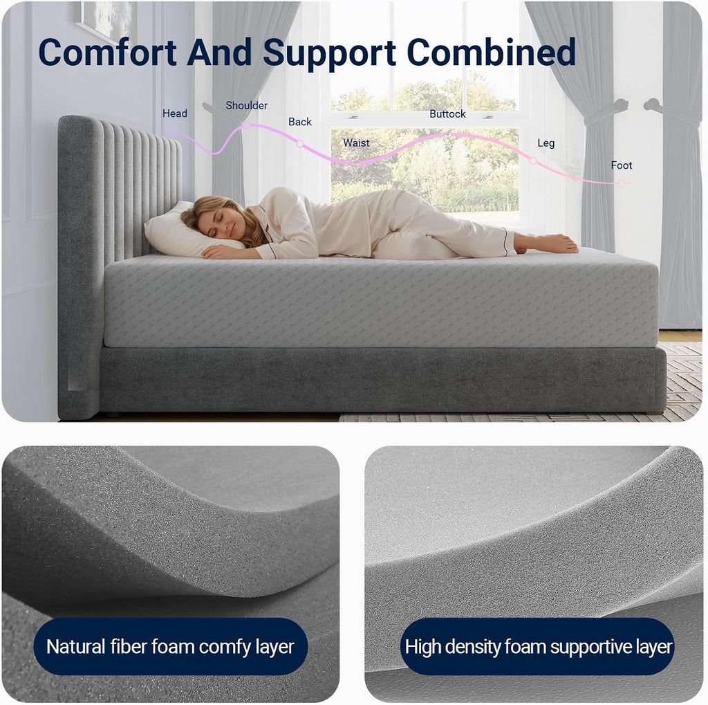 Avenco Queen Mattress, 12 Inch Queen Memory Foam Mattress in a Box for Refresh Sleep & Pressure Relief, Medium Firm Mattresses with CertiPUR-US Certified