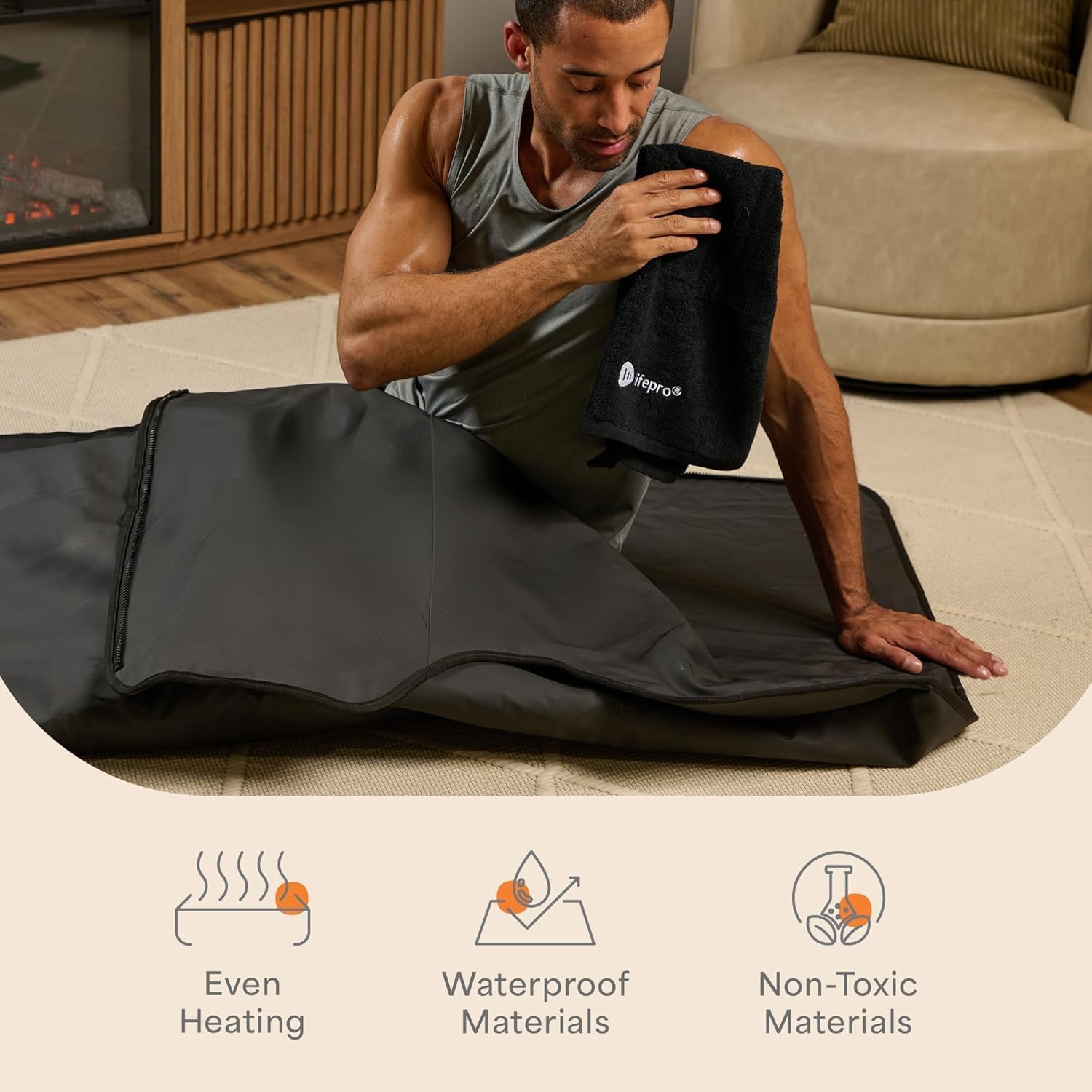 LifePro RejuvaWrap Infrared Sauna Blanket for Detox & Relaxation – Low EMF Carbon Fiber Heating  9 Temp Levels  5 Colors – Portable Sauna Blanket Infrared with Waterproof Interior & Carry Bag