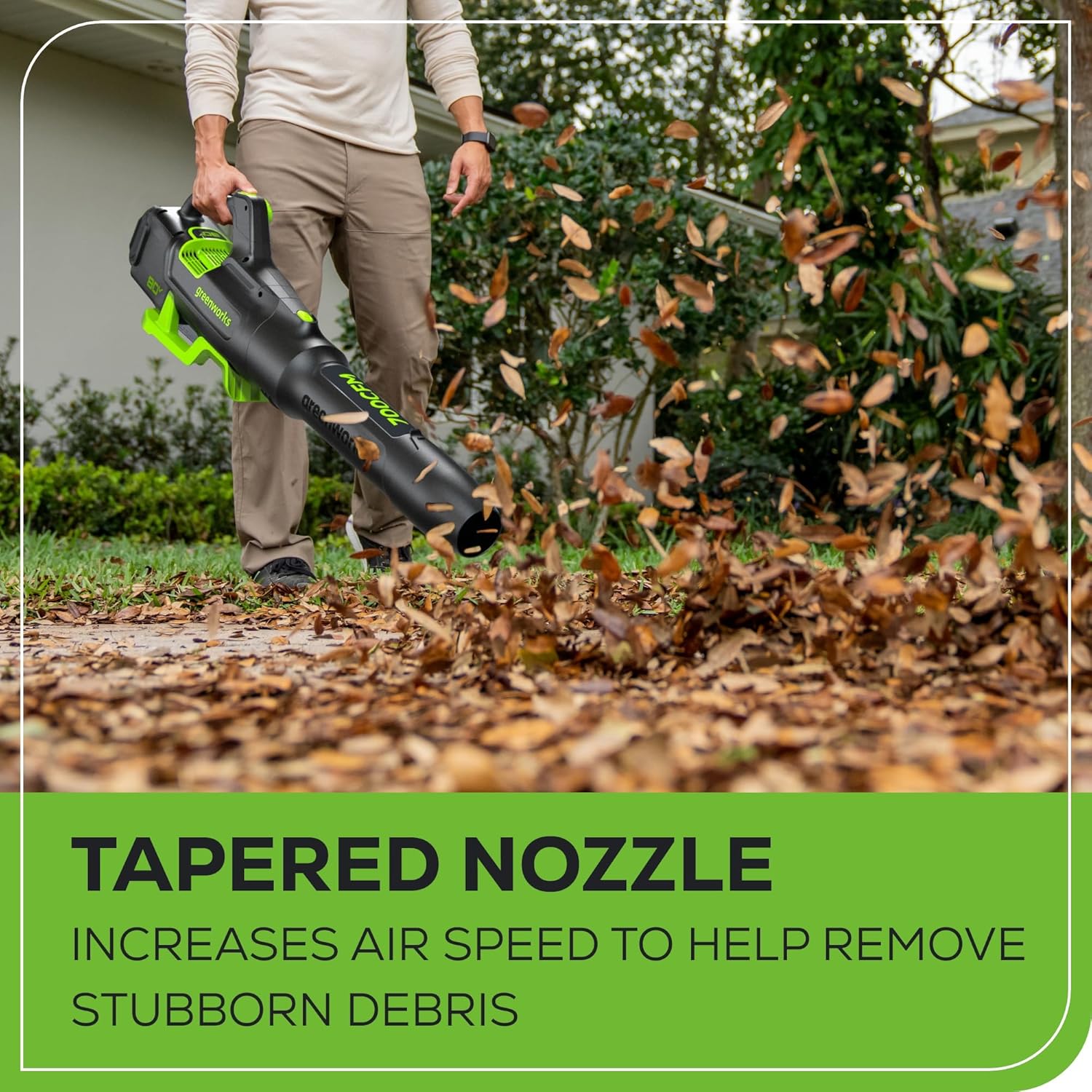 Greenworks 80V (700 CFM / 170 MPH) Brushless Cordless Leaf Blower  Commercial-Grade Power  40-Min Rapid Charger for Wet Leaves  Heavy Debris  Gravel and Driveway Snow  Includes 2.5Ah Battery & Charger