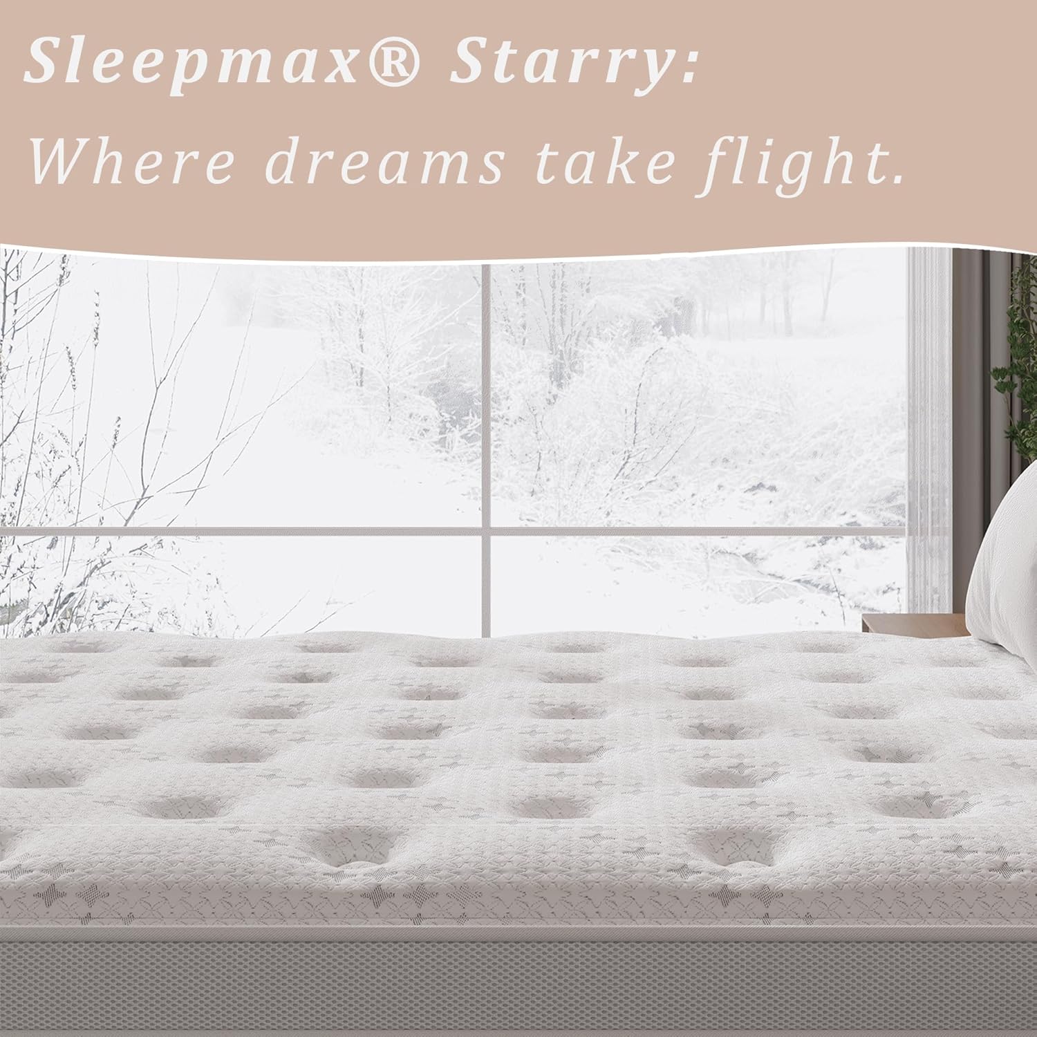 Sleepmax Firm Queen Size Mattress 14 Inch - Deep Sleep Hybrid Mattresses Enhanced Pain Relief - Cooling Firm Bed in a Box with Lumbar & Hip Support - 365-Night Trial, Forever Warranty, Fiberglass-Free