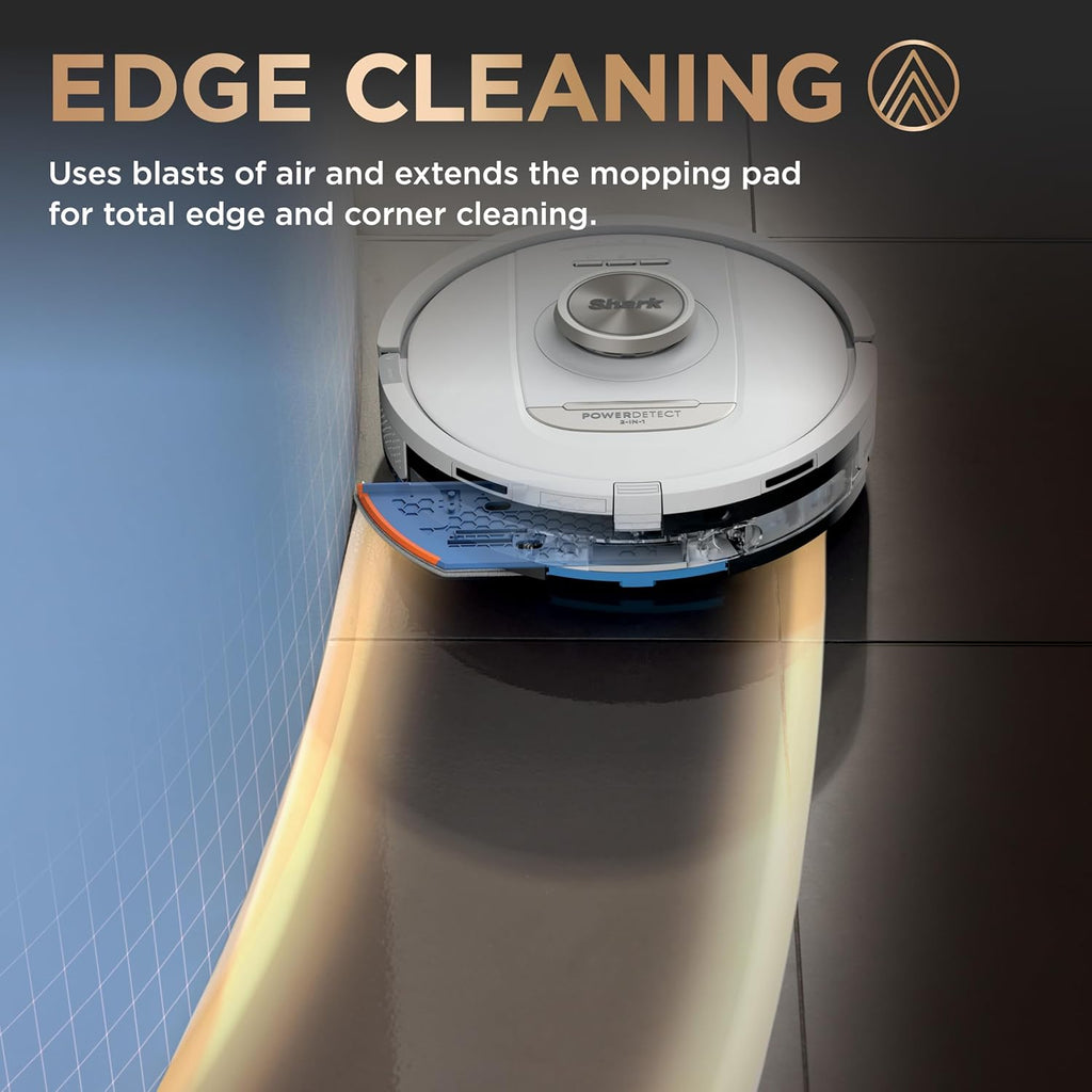 Shark Robot Vacuum & Mop Combo, PowerDetect NeverTouch Pro, Pad Wash & Dry, 60-Day Debris Capacity, 5PowerDetect Technologies,White,AV2800ZE, for Carpets & Hardfloors