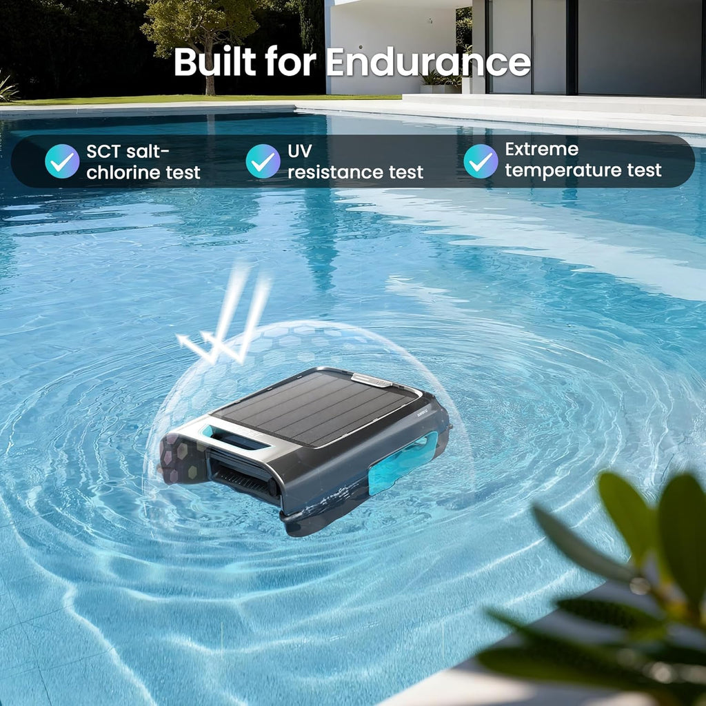 AIPER Surfer S2 Solar Powered Pool Surface Skimmer Robot with APP Support  24/7 Continuous Cleaning  Dual Charging Modes  Smart Obstacle Avoidance  150-um Filtration  OTA Upgrade
