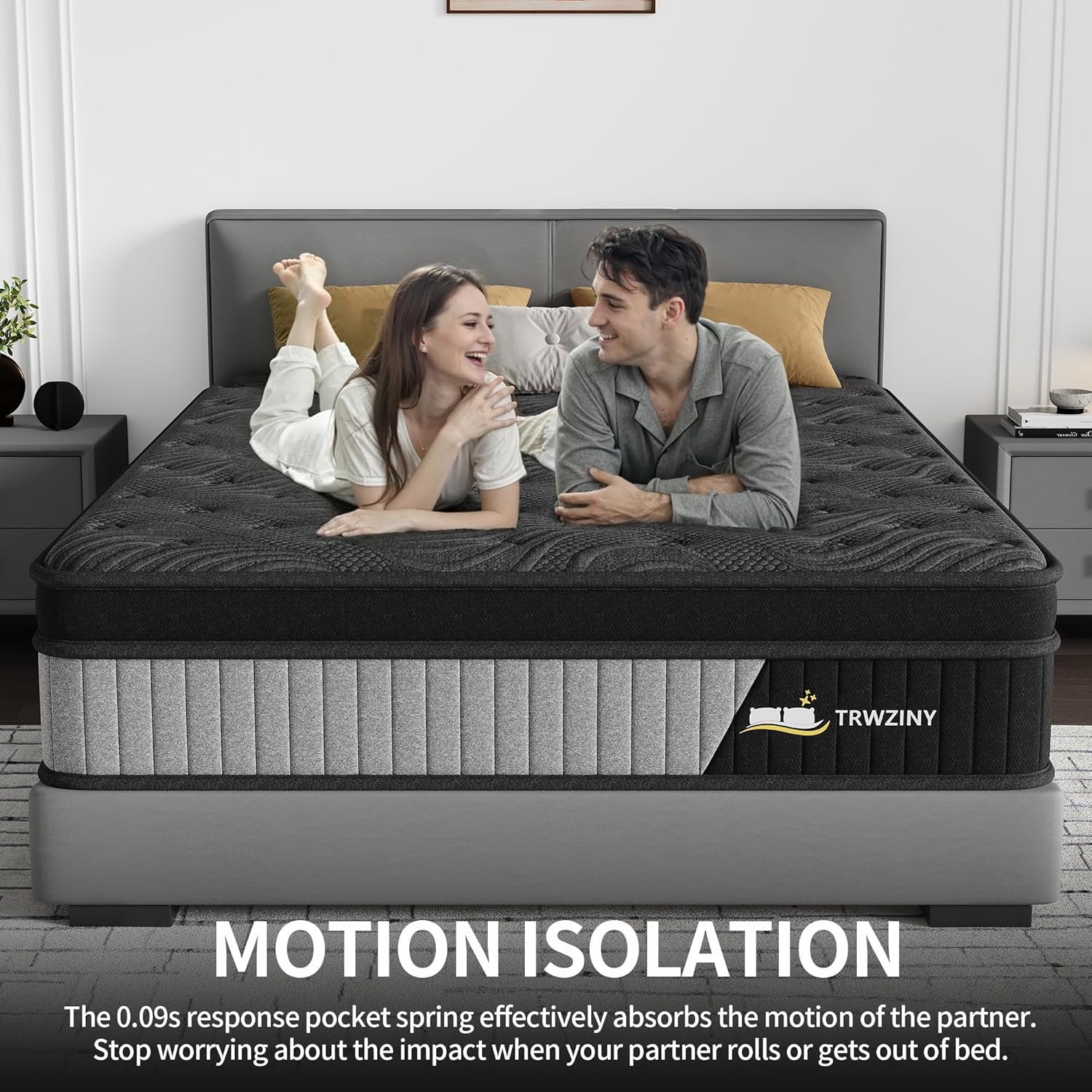 14 Inch Queen Luxury Hybrid Mattress - Gel Memory Foam & Pocket Springs for Cooling Comfort & Motion Isolation, CertiPUR-US Certified, in a Box,Ash Black (14 Queen)