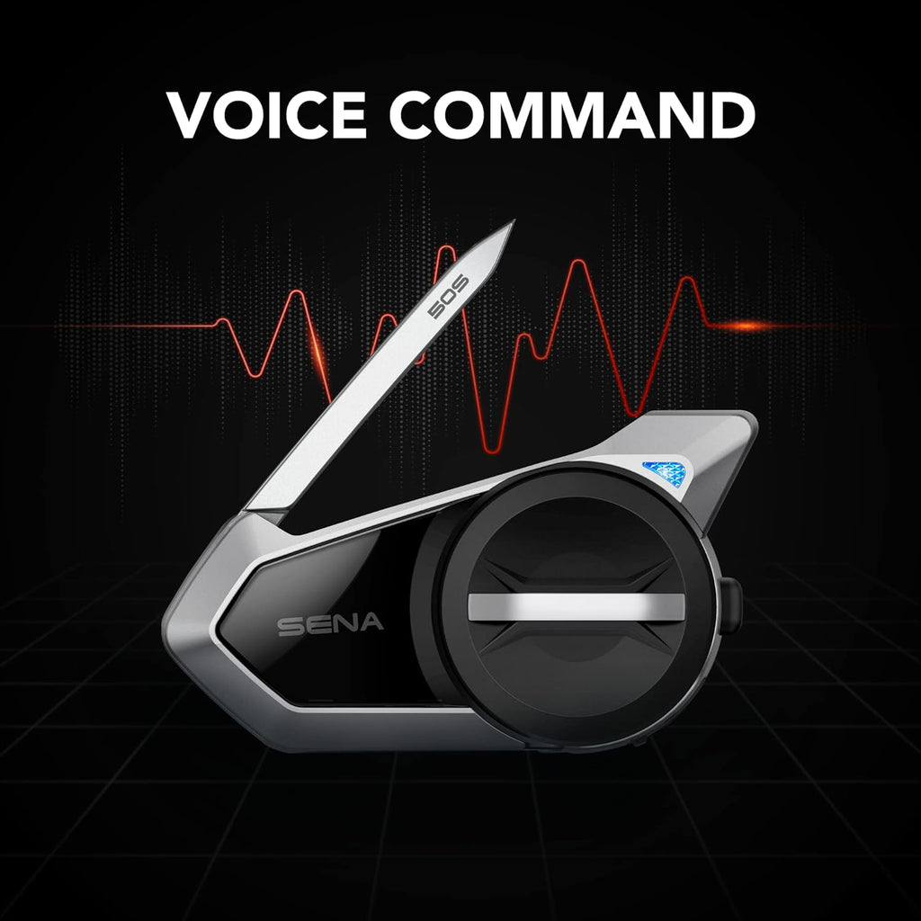 Sena 50S Motorcycle Jog Dial Communication Bluetooth Headset w/Sound by Harman Kardon Integrated Mesh Intercom System Premium Microphone & Speakers