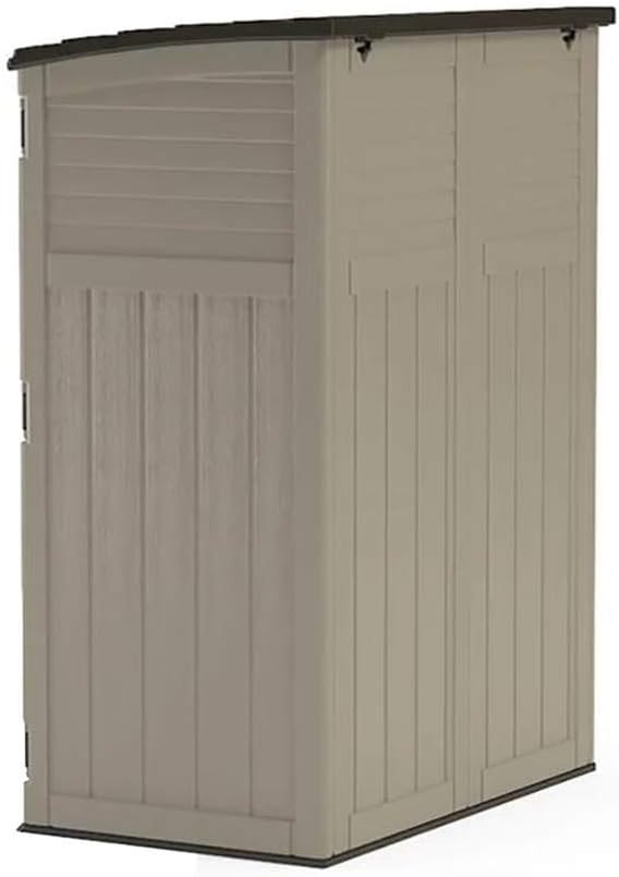 Suncast Outdoor Storage Shed  Water Resistant Resin Vertical Outdoor Storage Cabinet for Patio  Garden Tools  Cushions  & Equipment  Weatherproof Multi-Wall Design  54 cu. ft.  Made in USA