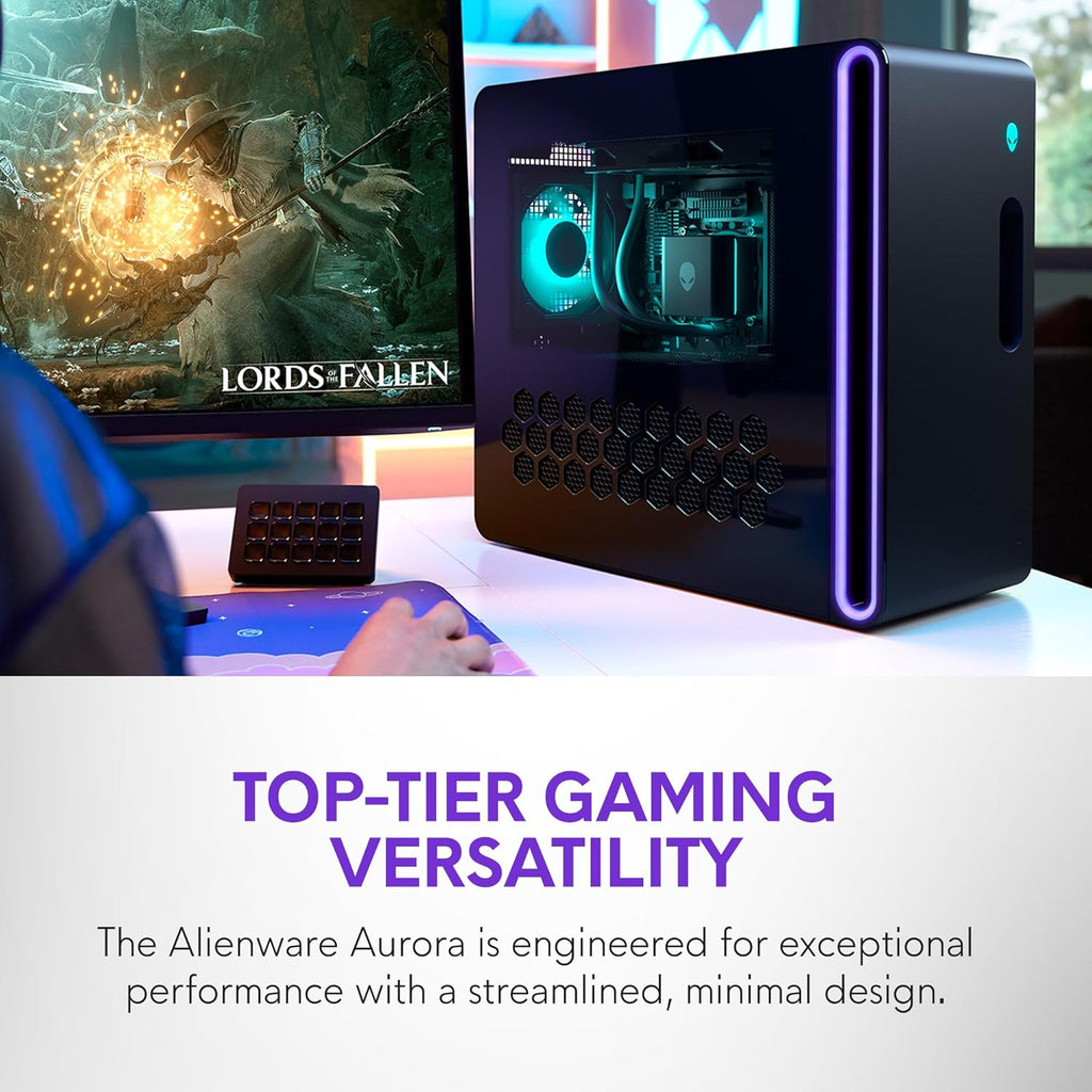 Alienware Aurora Gaming Desktop ACT1250 - Intel Core Ultra 9 285 Processor  Liquid Cooled  NVIDIA GeForce RTX 5080  32GB DDR5 RAM  1TB SSD  1000W Platinum Rated PSU  Windows 11 Home - Clear Panel