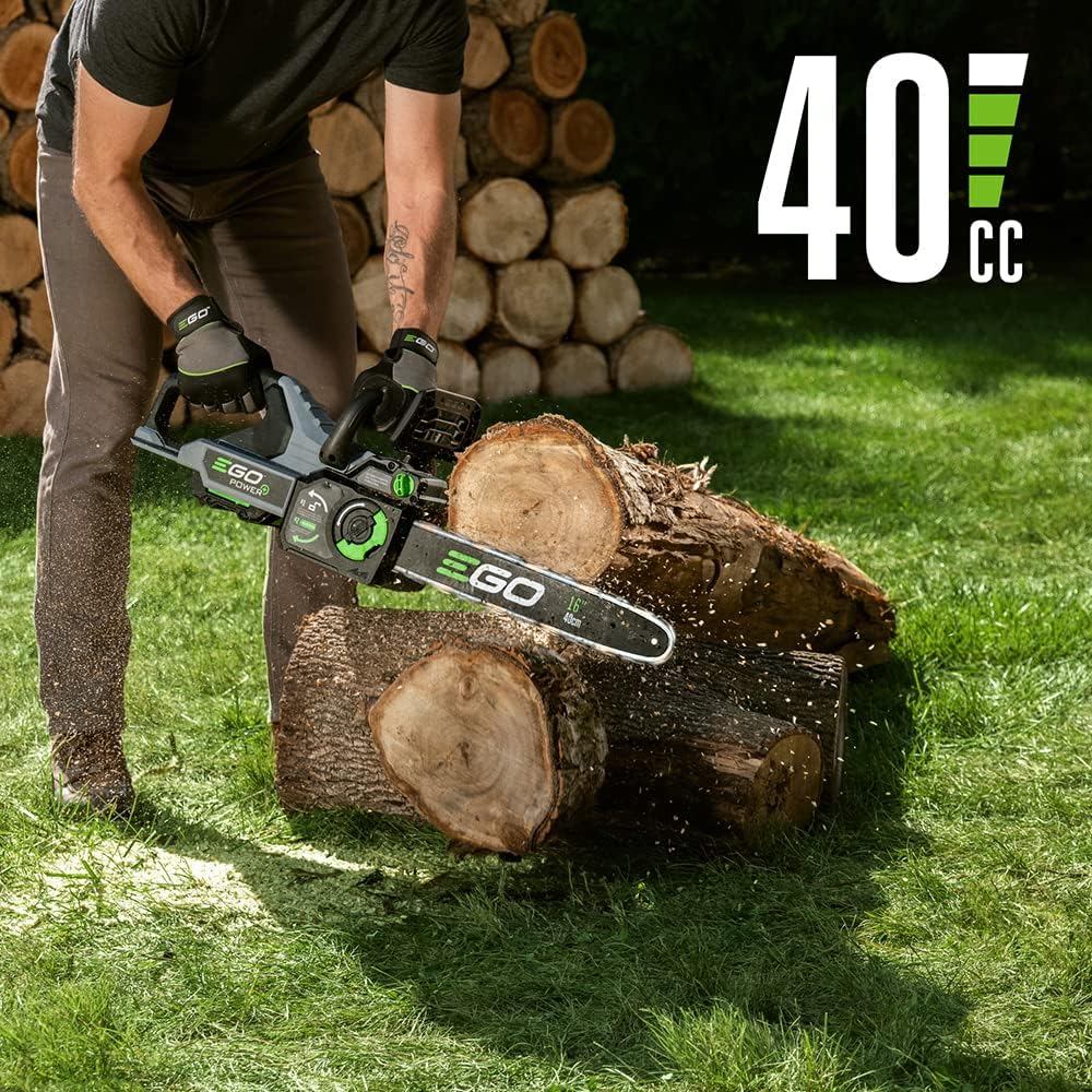 EGO POWER+ Chain Saw  16” Battery Powered Chainsaw  Electric Cordless  Includes 56V 2.5Ah Battery and Charger – CS1611