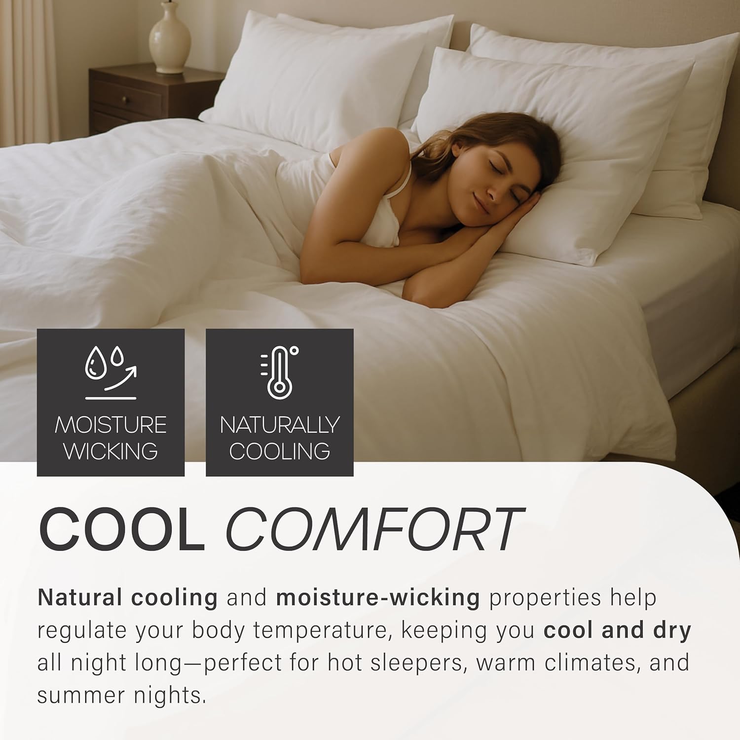 Eucalyptus Collection King Size Sheet w/Silver Ions | 100% Tencel | Ultra Soft | Cooling for Hot Sleepers | 18" Deep Pocket Ivory
