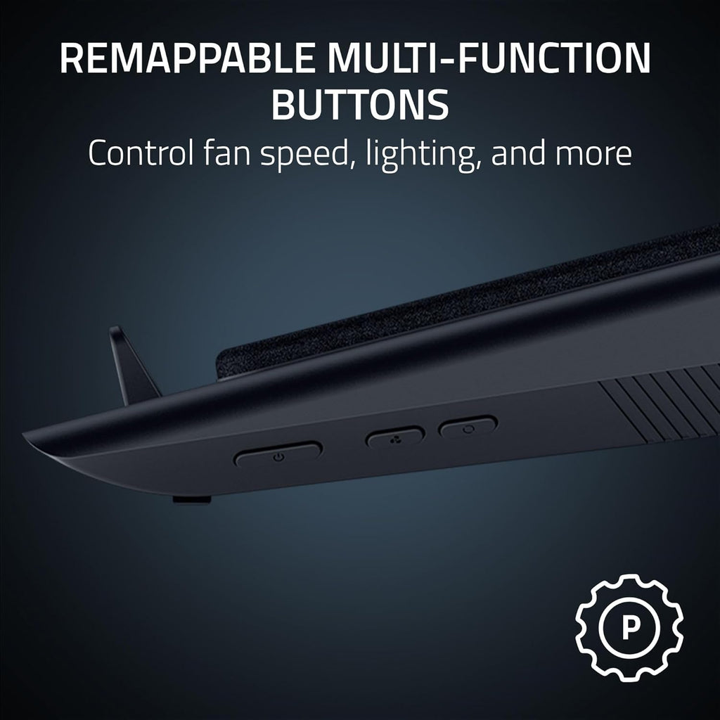 Razer Laptop Cooling Pad: Adaptive Smart - Intelligent Fan Control - Airtight Pressure Chamber - Fits Most Laptops & Macbooks 14” to 18" - Preset & Custom Fan Curves - 3 Port USB Type A - Chroma RGB