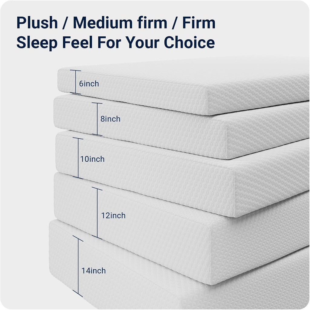 Avenco King Size Mattress 12 Inch,King Mattress Medium Firm in a Box for Refresh Sleep & Pressure Relief,CertiPUR-US Certified Foam Colchones