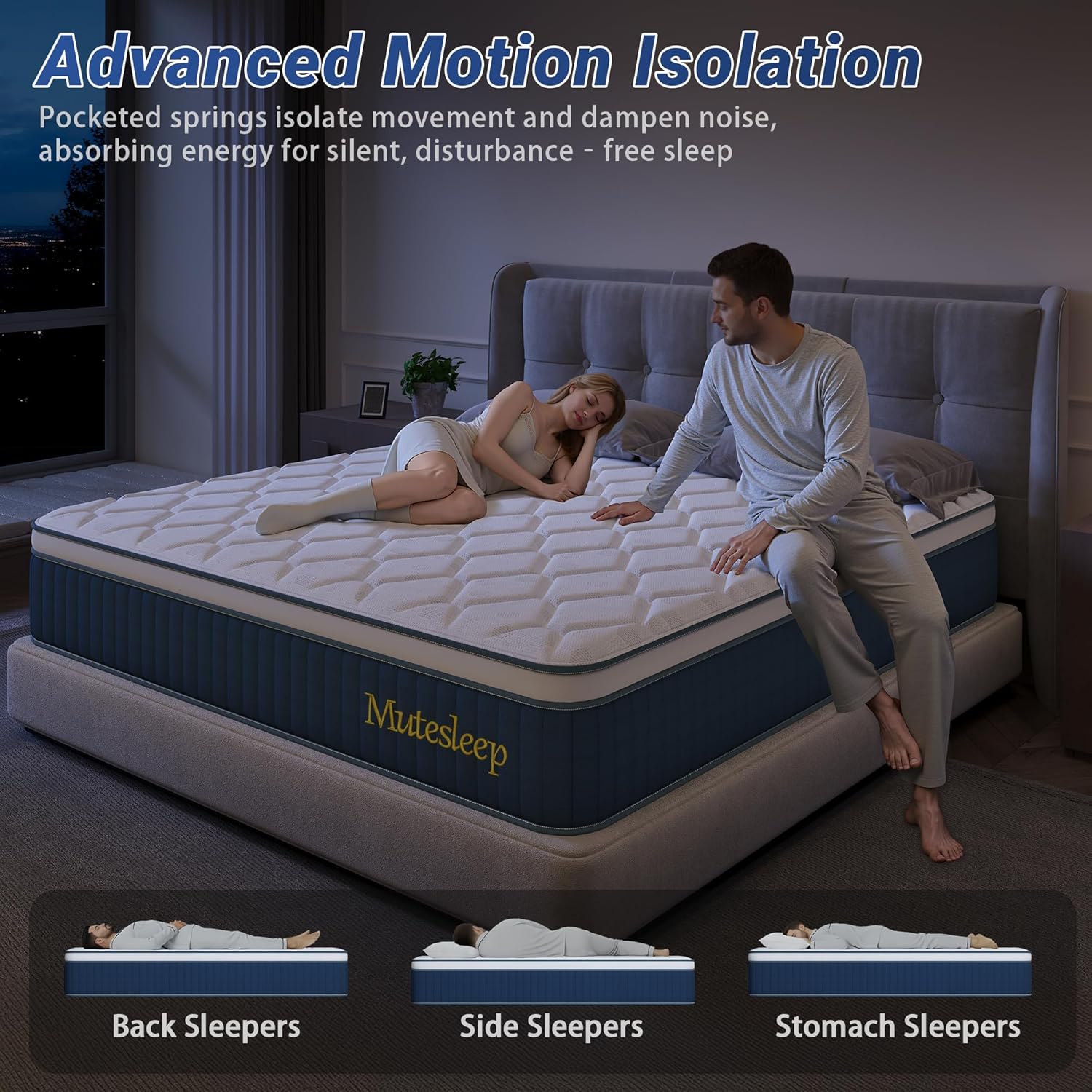 14″ King Hybrid Mattress – Cooler, Quieter & Deeper Comfort, Airflow Foam + Pocket Coils, 2″+ Plush Cushion, Heavy-Duty Support, CertiPUR-US, Fiberglass-Free, Mattress in a Box