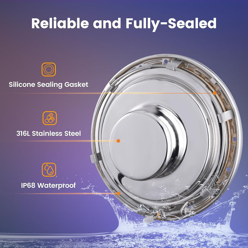 SURAIELEC 12V AC Pool Lights for Inground Pool  10 inch Color Changing LED Pool Light with Remote Control  300W Equivalent  Underwater Swimming Pool Light Fixture for Large Wet Niches  50FT