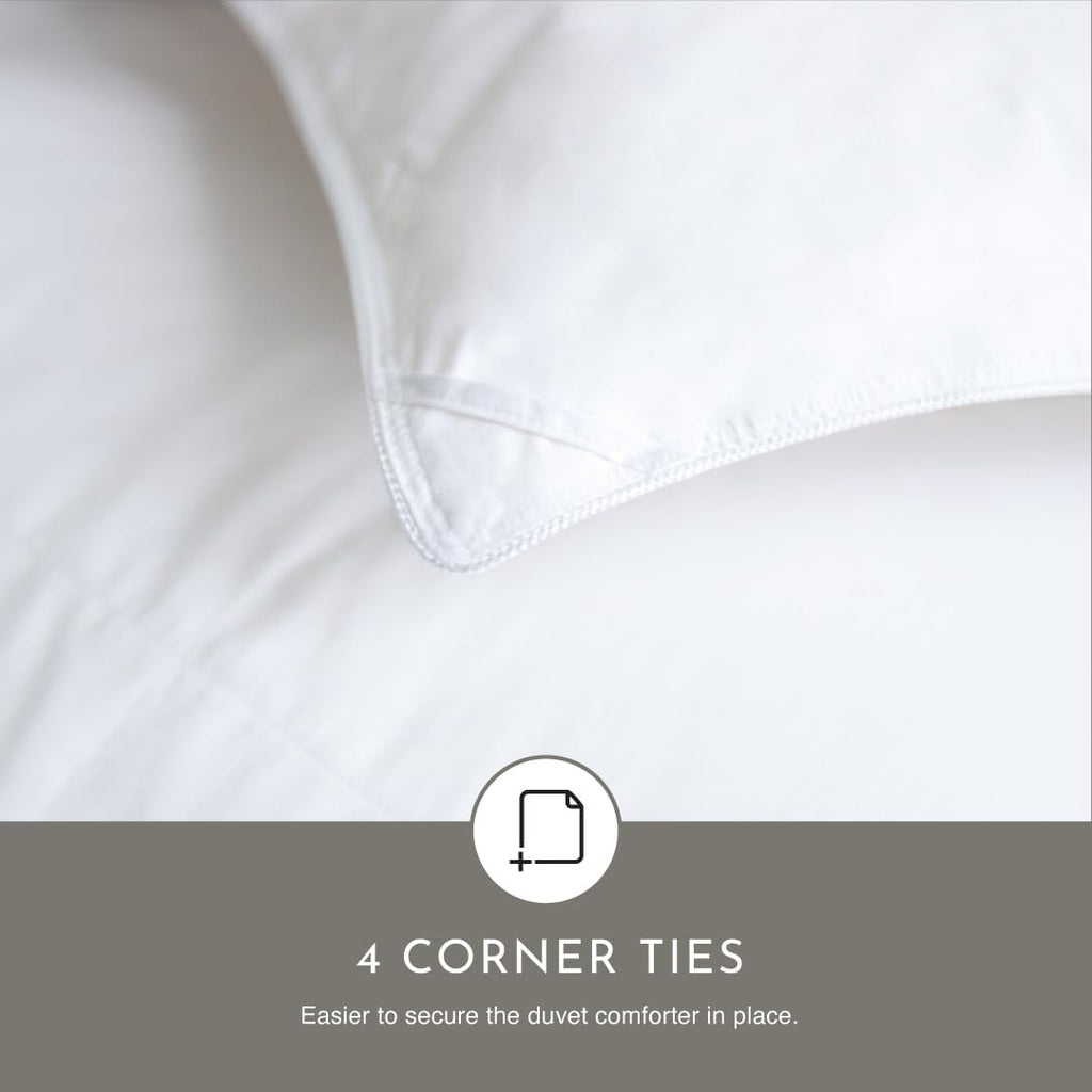 Highland Feather Summer Lightweight Airy White Goose Down Comforter with 300 Thread Count Tencel Organic Cotton Shell Luxurious Soft Duvet Insert Manufactured in Canada (600 Loft, Queen)