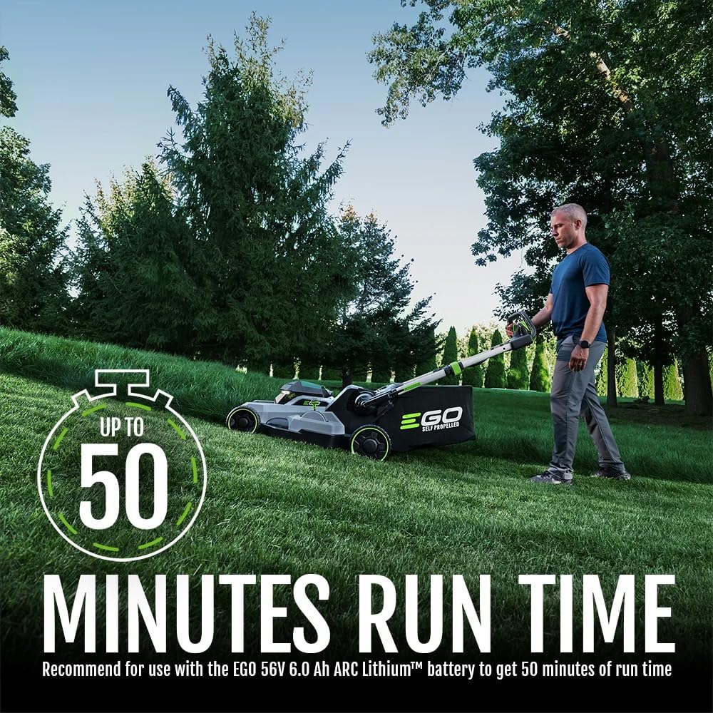 EGO POWER+ Electric Lawn Mower  Self-Propelled Cordless  Includes 56V 6.0Ah Battery And 320W Charger - LM2114SP