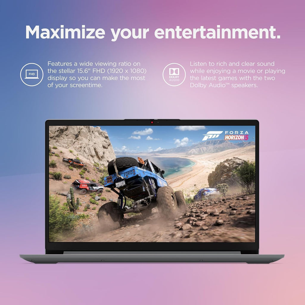 Lenovo IdeaPad 1 Student Laptop  Intel Dual Core Processor  12GB RAM  512GB SSD + 128GB eMMC  15.6" FHD Display  1 Year Office 365  Windows 11 Home  Wi-Fi 6  Webcam  Bluetooth  SD Card Reader  Grey