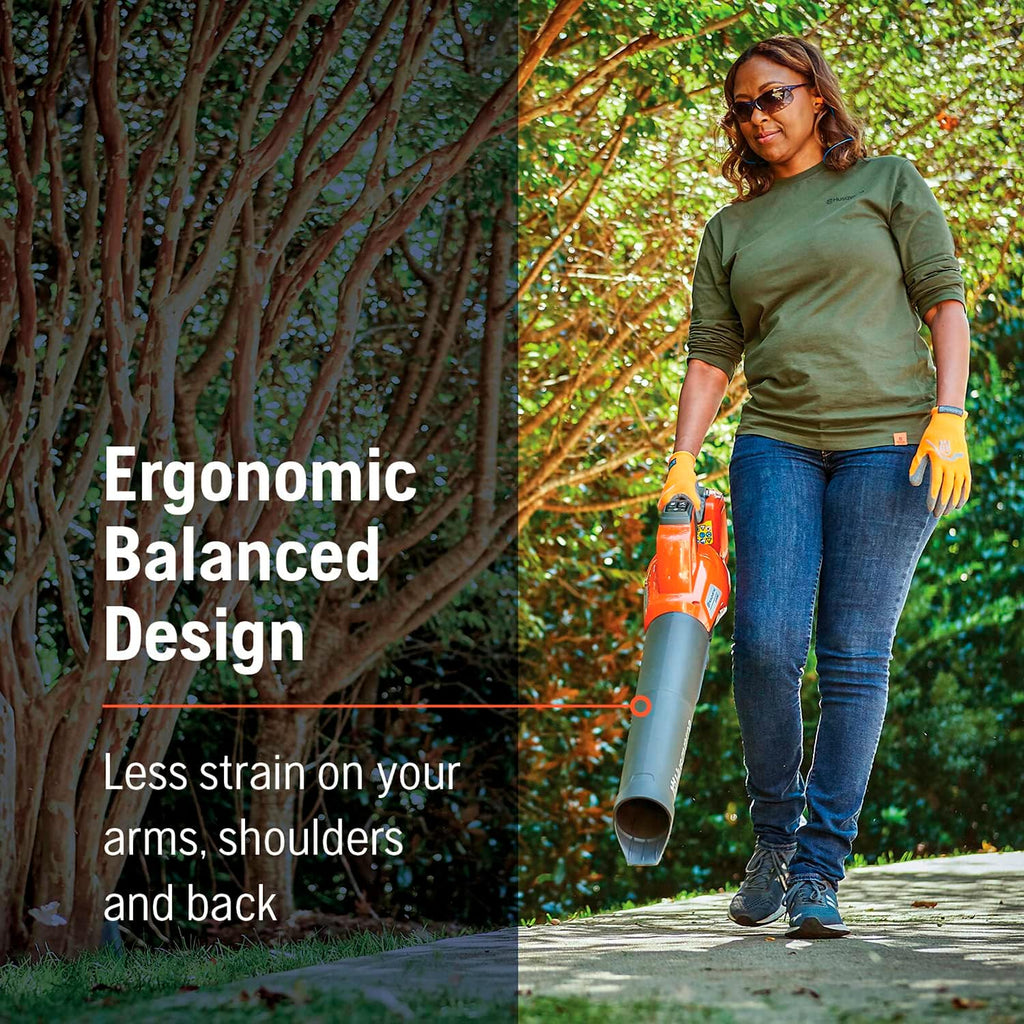 Husqvarna 230iB Battery Powered Cordless Leaf Blower  136-MPH 650-CFM Electric Leaf Blower with Brushless Motor and Quiet Operation  40V Lithium-Ion 4 Ah Battery and Charger Included  970480204