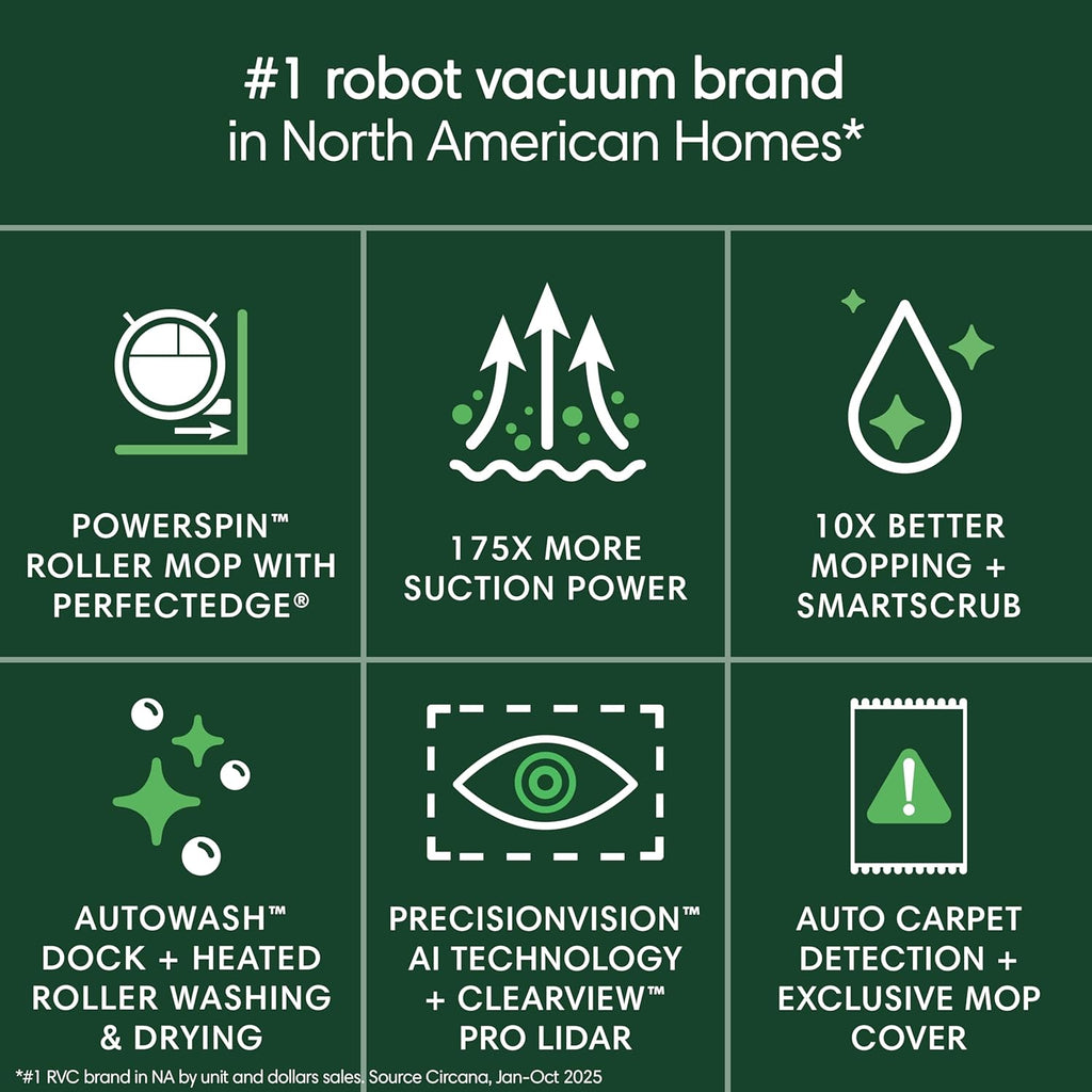iRobot Roomba Max 705 Combo Robot Vacuum & Mop + AutoWash Dock – Extending Cleaning Roller Mop, Retractable Cover, Dual Brushes, Self-Empties, Heat-Washes & Dries, Avoids Obstacles, LiDAR