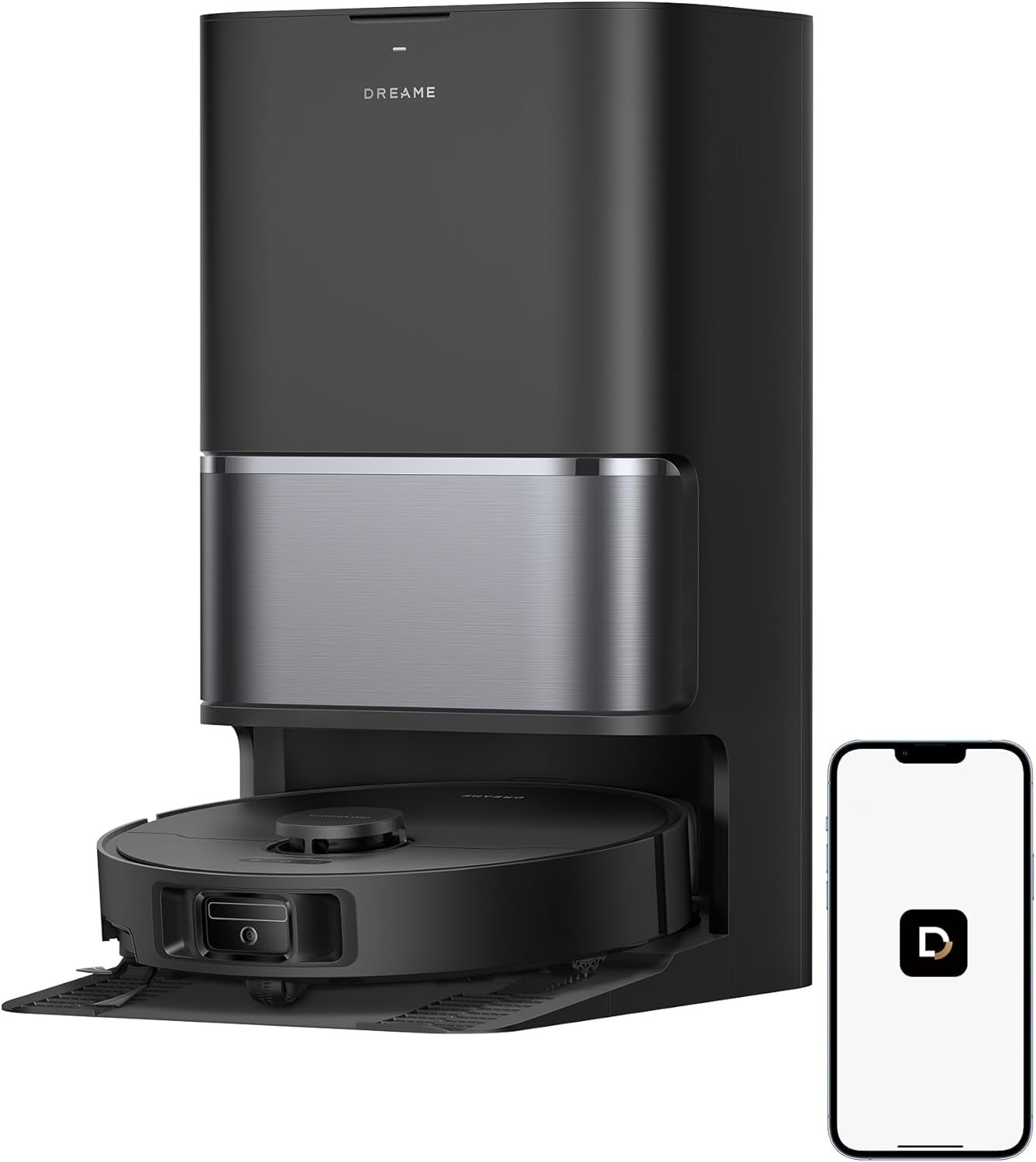 DREAME L40 Ultra Gen 2 Robot Vacuum and Mop with 25,000Pa Suction, Extendable Side Brush and Mop, All-in-One Self-Emptying & Cleaning Dock, Voice & App Control, Black