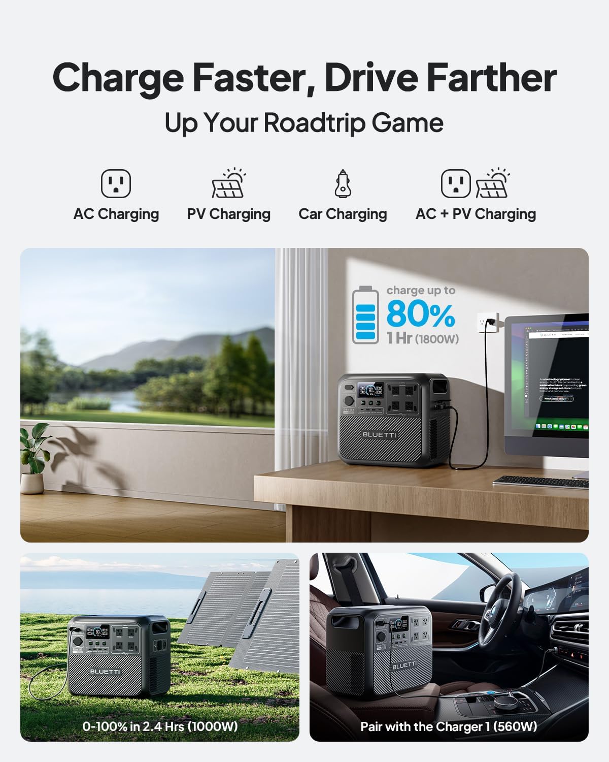 BLUETTI Elite 200 V2 Portable Power Station with Solar Charging Cable  2073.6Wh LFP Battery Backup w/ 4 2600W AC Outlets  17-Year Lifespan  Solar Generator for Camping  Off-grid