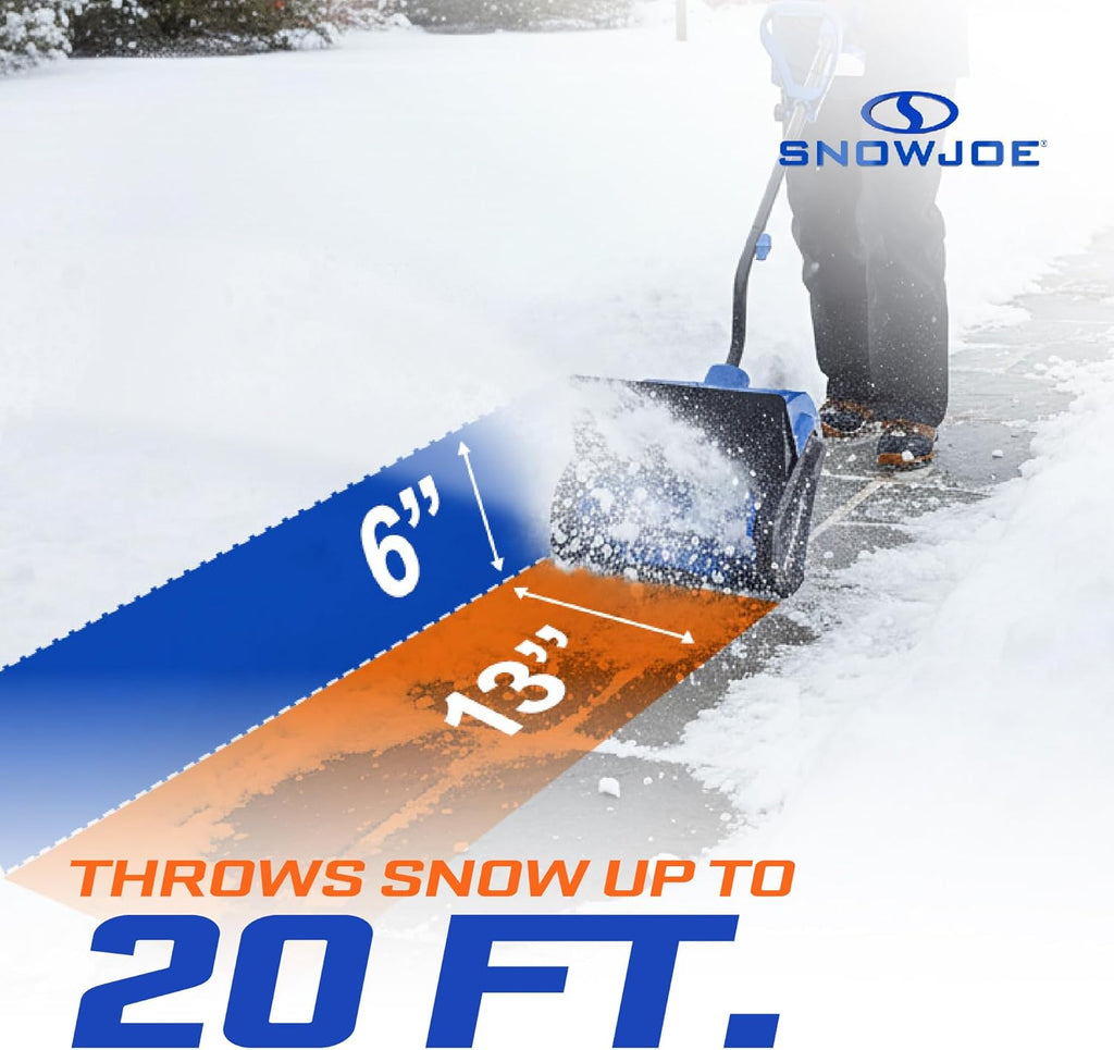 Snow Joe 24V Cordless Electric Snow Shovel Kit w/ Cover & Scraper  13" Clearing Path  400W Motor - Heavy-Duty Snow & Ice Removal for Driveway & Walkway  24V-SS13-TV1