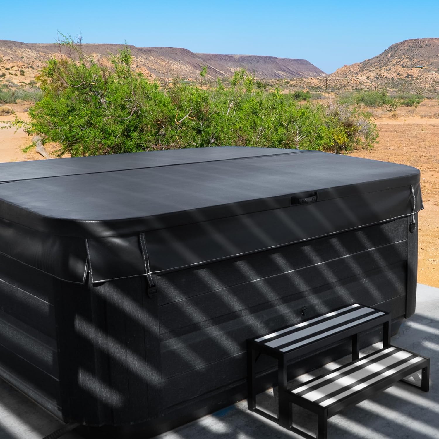 The Cover Guy Hot Tub Cover | Replacement Spa Covers with UV Protected Vinyl + High Density Foam | Energy-Saving Cover for All Climates | Fits Square Tubs with 88-90" Sides and 8" Corners | Espresso