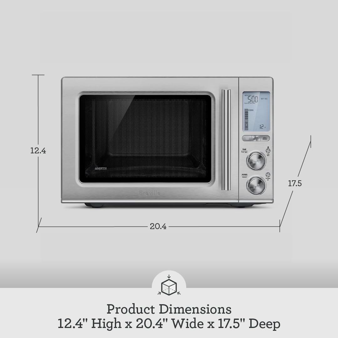 Breville BMO850BSS Smooth Wave Countertop Microwave Oven, Brushed Stainless Steel