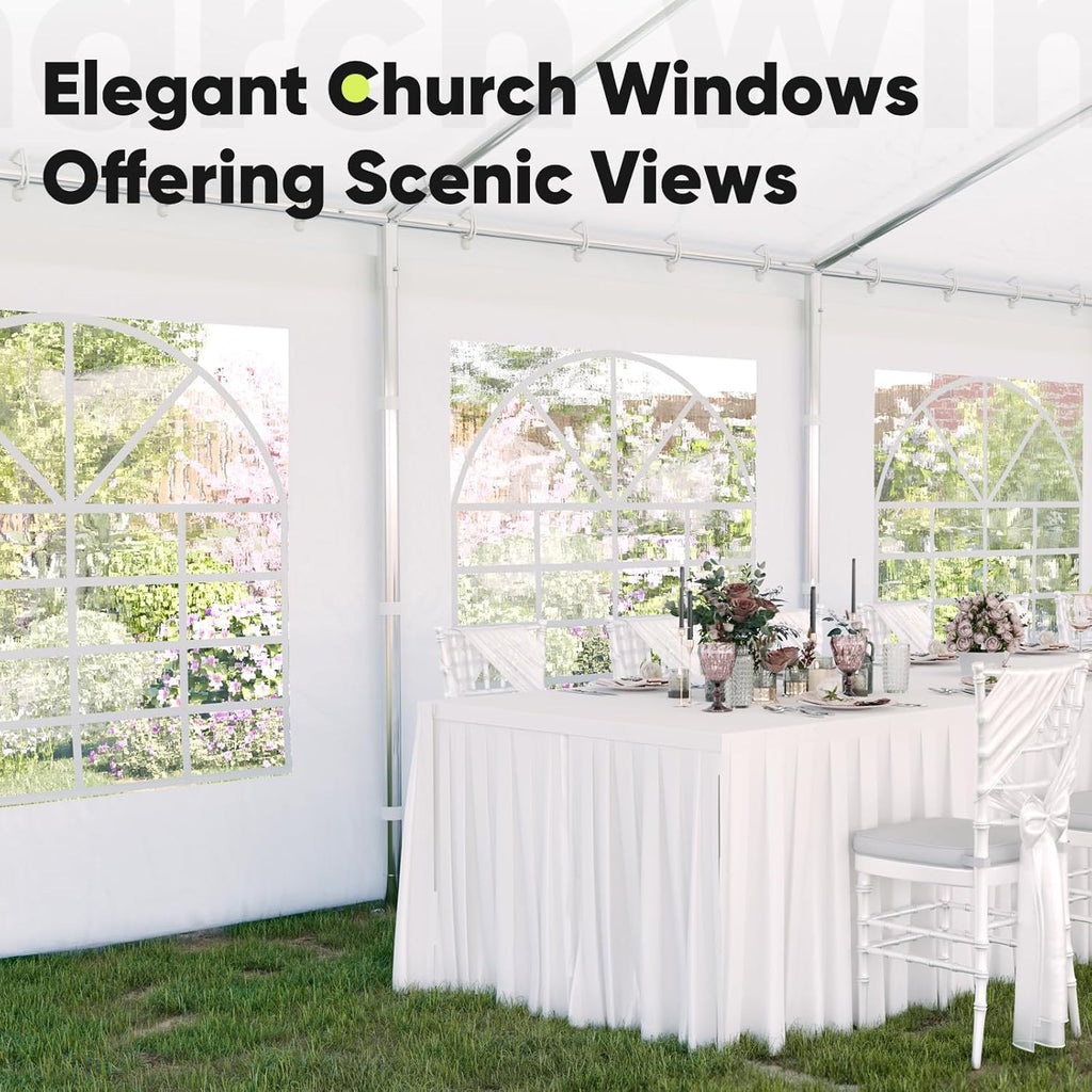 Quictent 20x40ft Party Tent Heavy Duty Outdoor Canopy Tent Carport Wedding Event Shelter BBQ Wedding Tents for Parties with Storage Bags(Church)