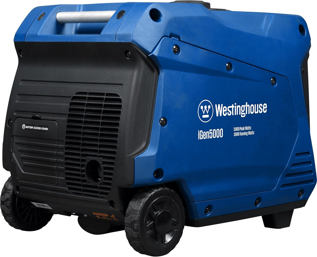 Westinghouse 5000 Peak Watt Super Quiet Portable Inverter Generator  Remote Electric Start with Auto Choke  Wheel & Handle Kit  RV Ready  Gas Powered  Parallel Capable