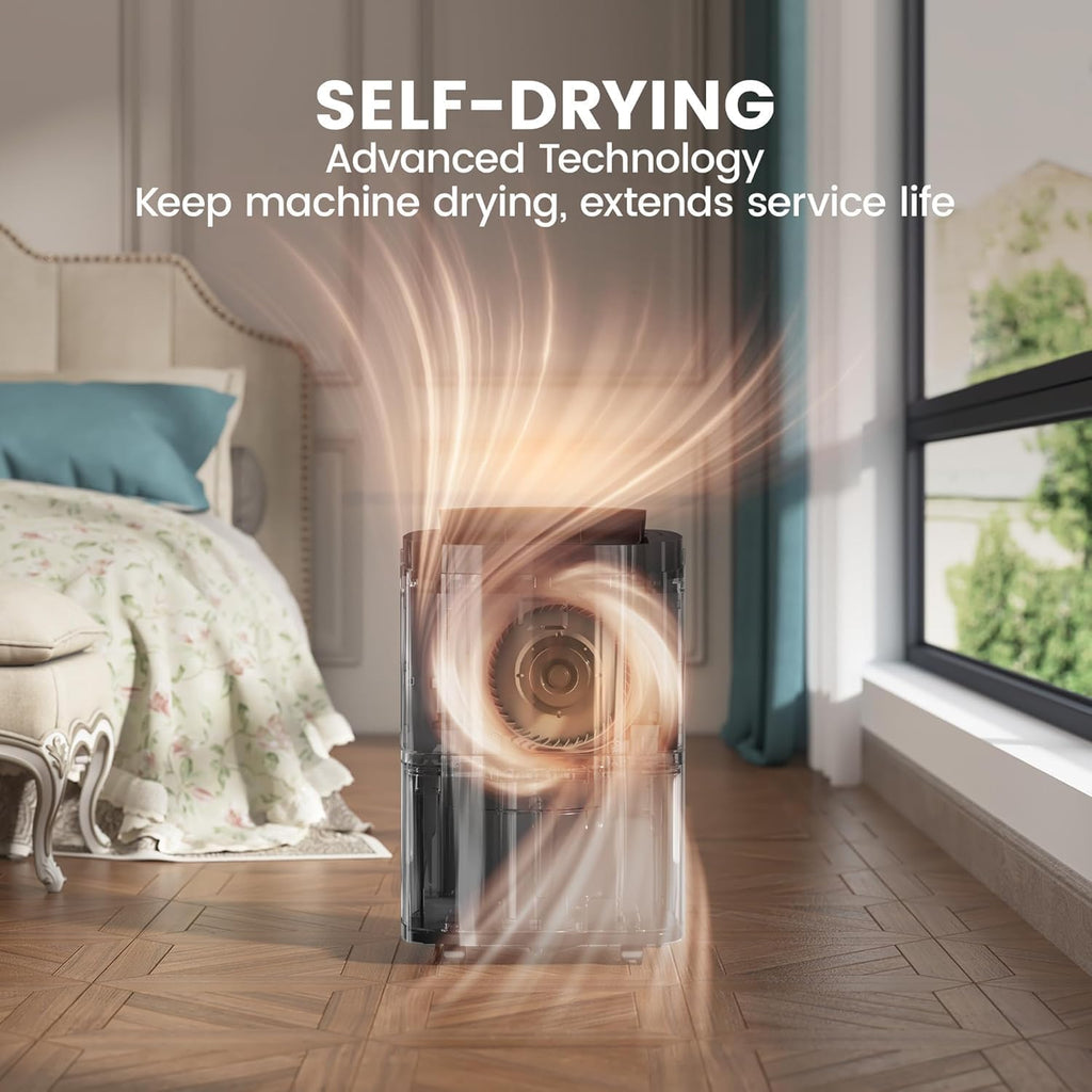 Kesnos 80 Pints Energy Star Dehumidifier for Home & Basement with Drain Hose, Ideal for Large Spaces up to 5,500 Sq. Ft., Featuring Auto Defrost & Self-Drying Function