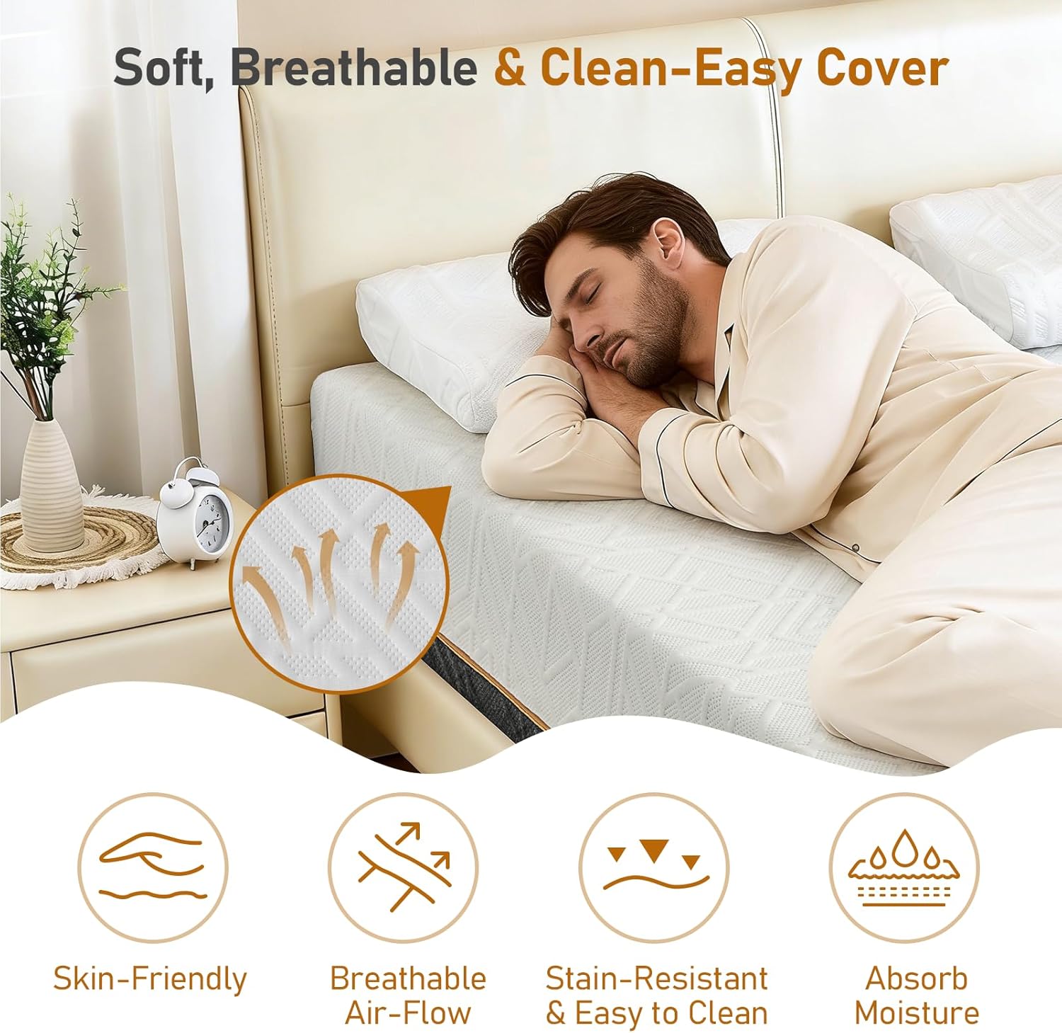 Extra Firm RV Mattress 10-Inch: Extra & Medium Firm Dual Firmness Flippable, Double Sides Sleep Memory Foam Mattress for Back Pain, Removable Ice Silk Cover, CertiPUR-US Certified, Short Queen 75x60