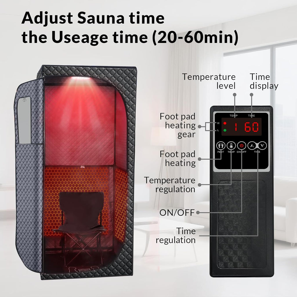 Dry Infrared Sauna  Red Light Therapy Saunas for Relaxation  Detox and Muscle Relief  9 Levels Up to 140°F Personal Indoor Saunas Tent  Portable Sauna for Home  Bedroom  Living Room