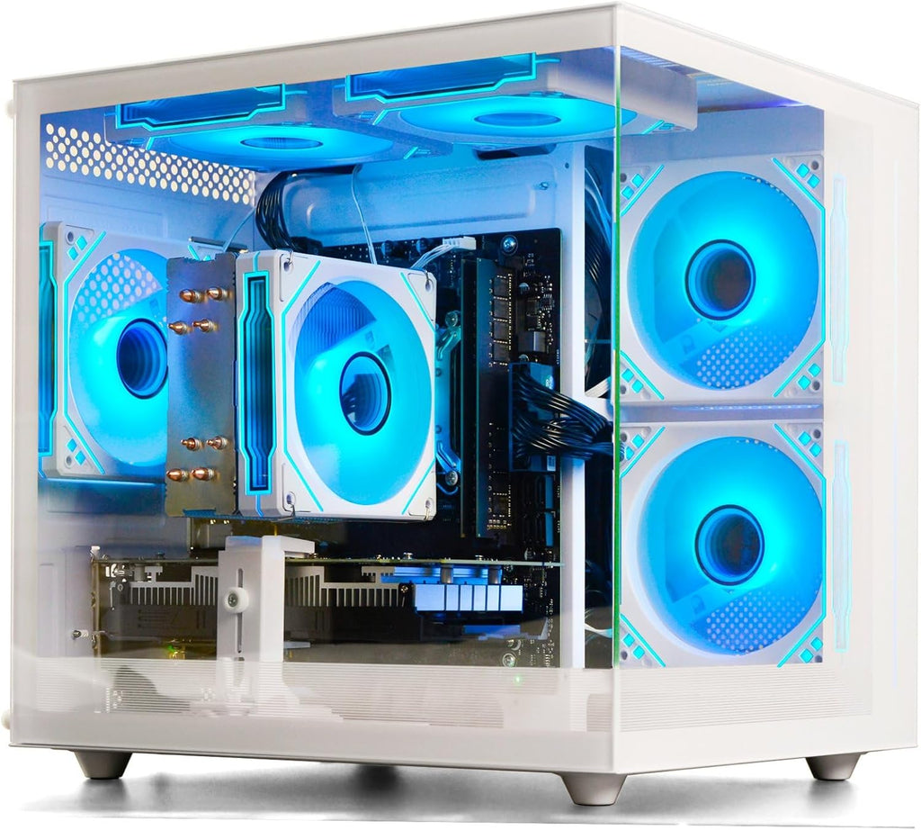 Prebuilt Gaming Desktop Computer | 16G Memory | 512G SSD | AMD Ryzen5 6Cores 3.6G Up to 4.1G | RX 560 4G Graphics Card | Wi-Fi 6 | Gamer PC White