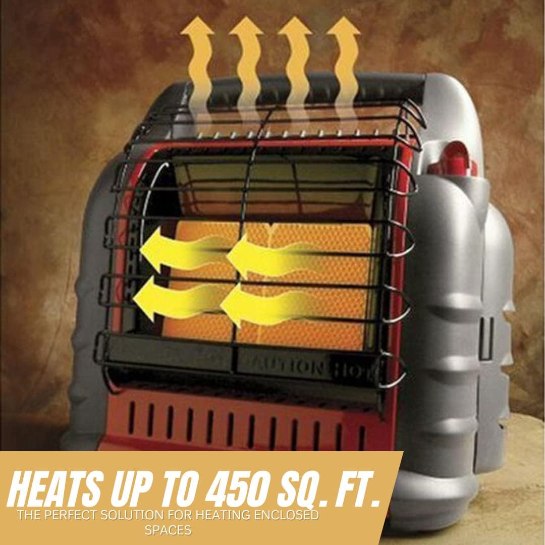 Mr. Heater Portable Big Buddy Propane Heater - 10-Ft Hose & Tank Adapter Bundle - Indoor/Outdoor Use - 4 000  9 000 or 18 000 BTU (3 Items)