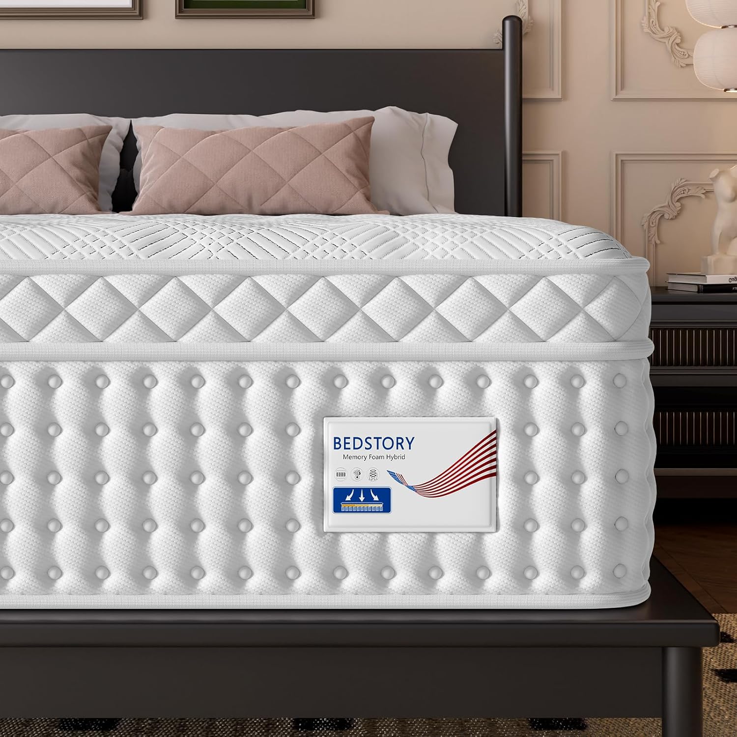 BedStory 12 Inch Firm Full Mattress with Extra Lumbar & Shoulder Support, Signature Collection Hybrid Mattresses for Pressure Pain Relief, Fiberglass Free, 10 Years Warranty, 365 Nights Trial