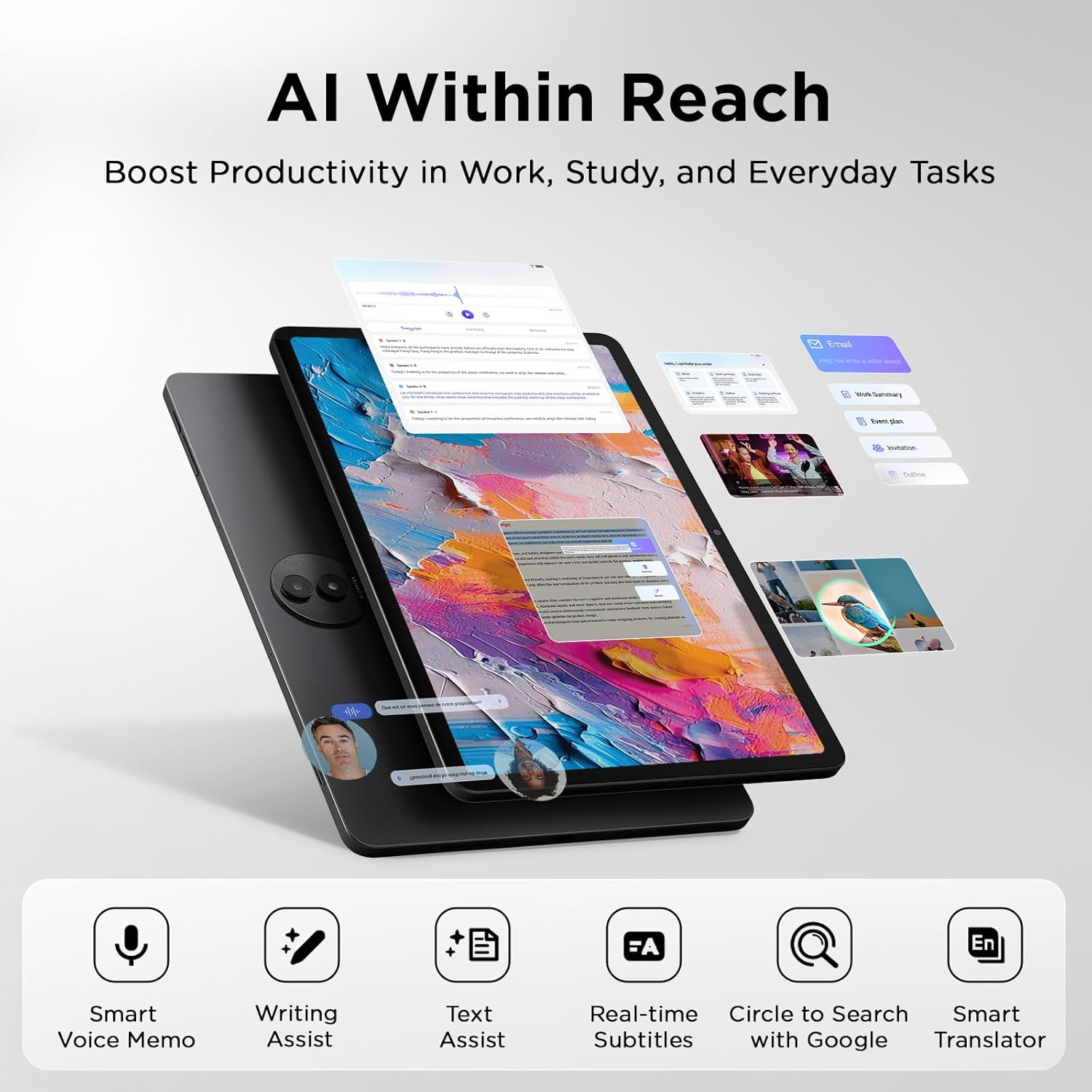 TCL NXTPAPER 11 Plus Android Tablet  11.5" 120Hz 2.2K Drawing Pad & Digital Notebook  Stylus Included  NXTPAPER 4.0 Display  AI Tools  8+8GB RAM  256GB Storage  8000mAh Battery  Onyx Black