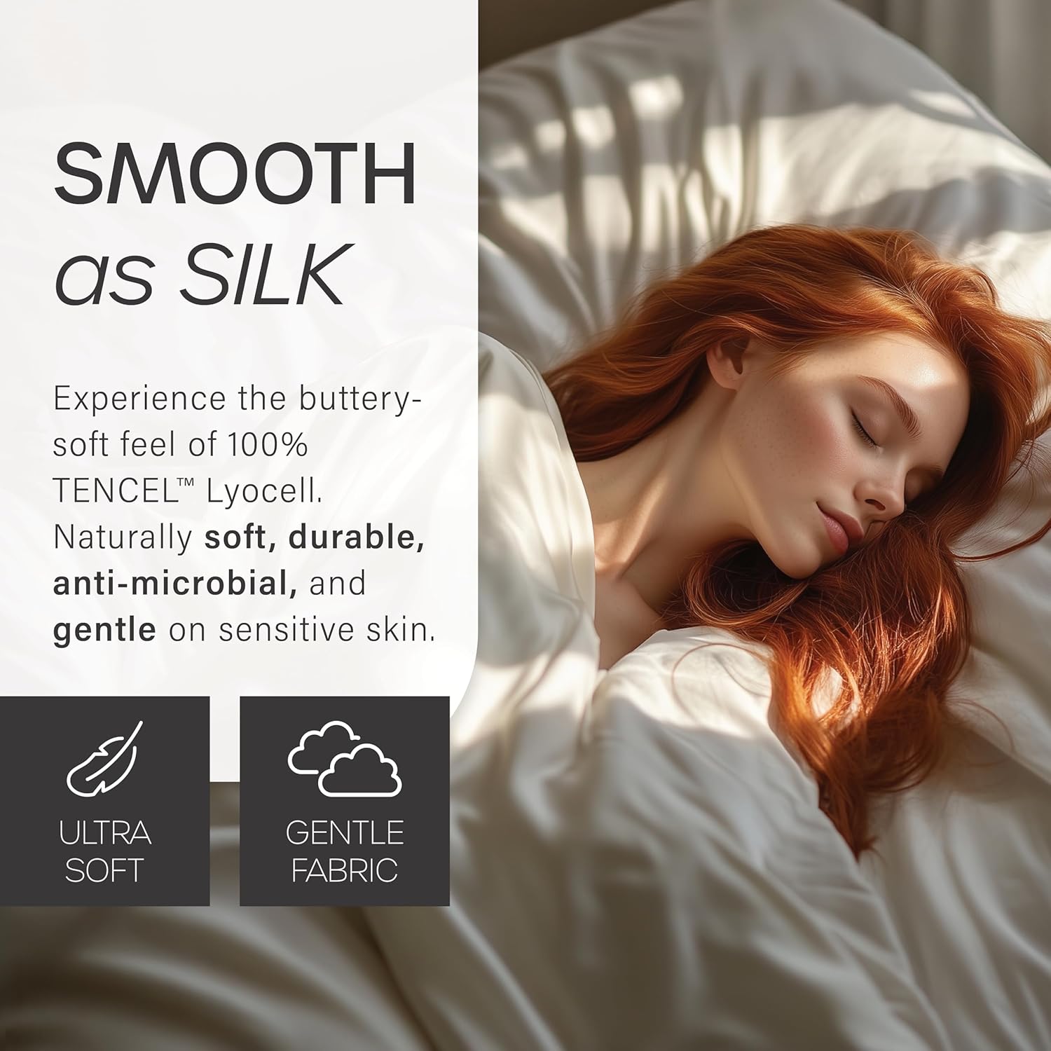 Eucalyptus Collection King Size Sheet w/Silver Ions | 100% Tencel | Ultra Soft | Cooling for Hot Sleepers | 18" Deep Pocket Grey